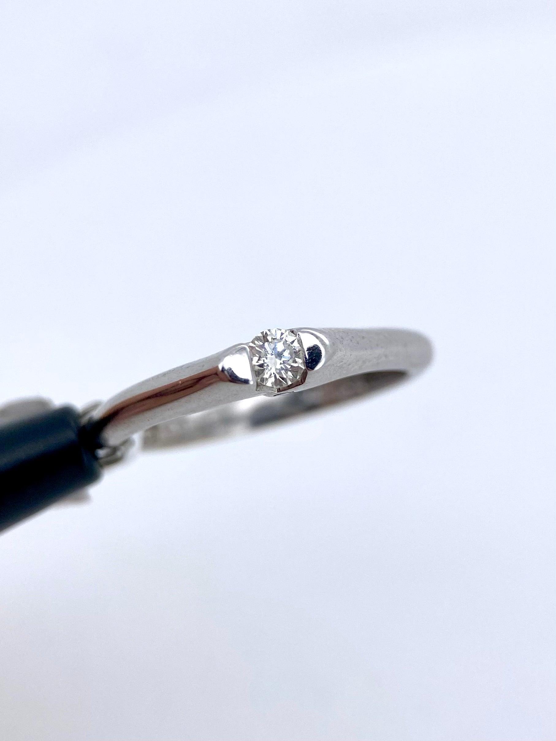 Oro Blanco 14k Redondo 0.10ct  de Diamantes Naturales                            Anillo Compromiso OF1876