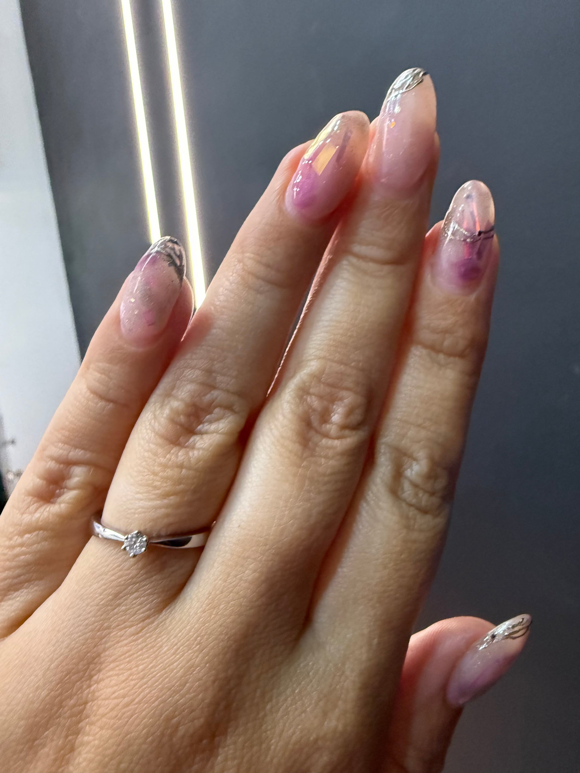 Oro Blanco 14k Redondo 0.10ct de Diamante Natural                                                  Anillo Compromiso OF1963