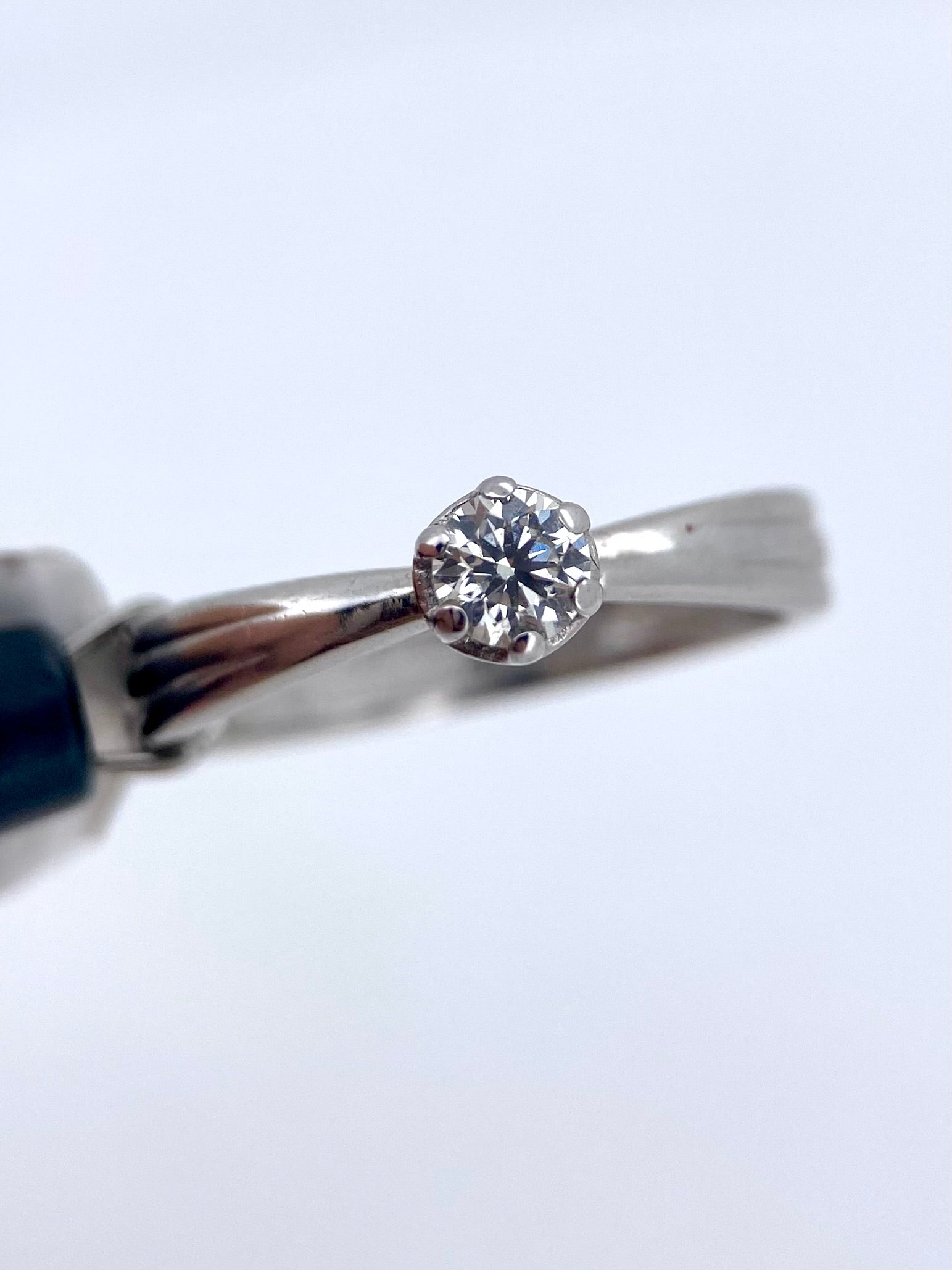 Oro Blanco 14k Redondo 0.17ct de Diamante Natural                                                  Anillo Compromiso OF2120