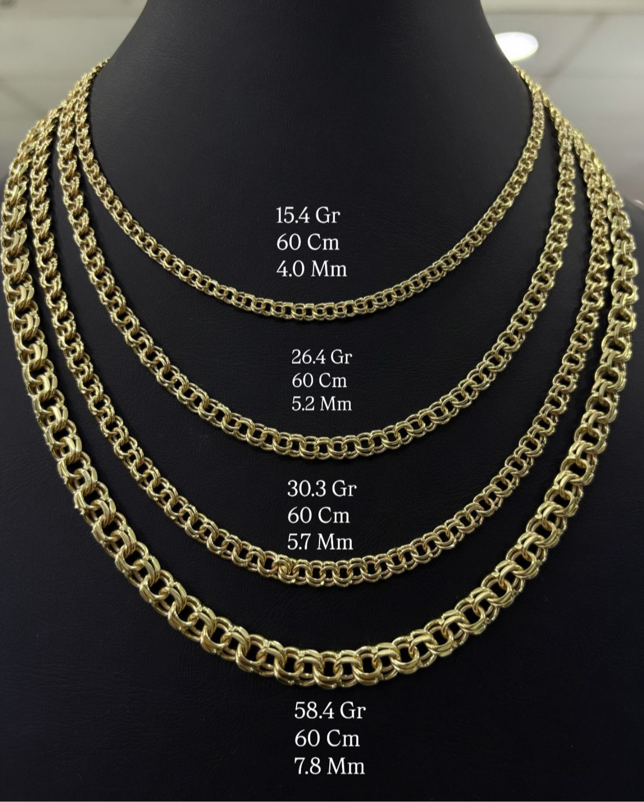 Cadena de Oro 10k Amarillo Tejido Chino