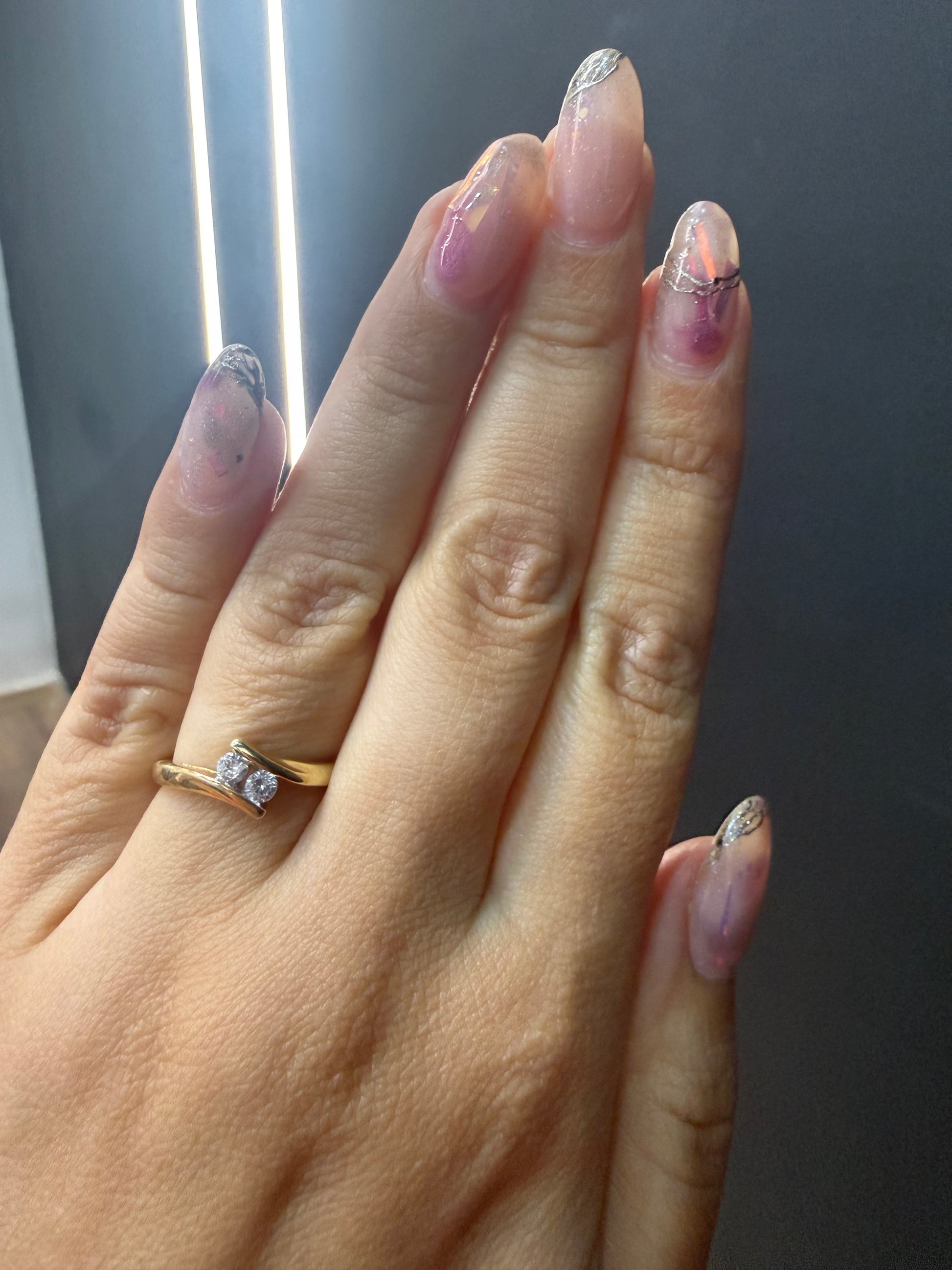 Oro Amarillo 14k Redondo 0.18ct de Diamante Natural                           Anillo Compromiso OF1930