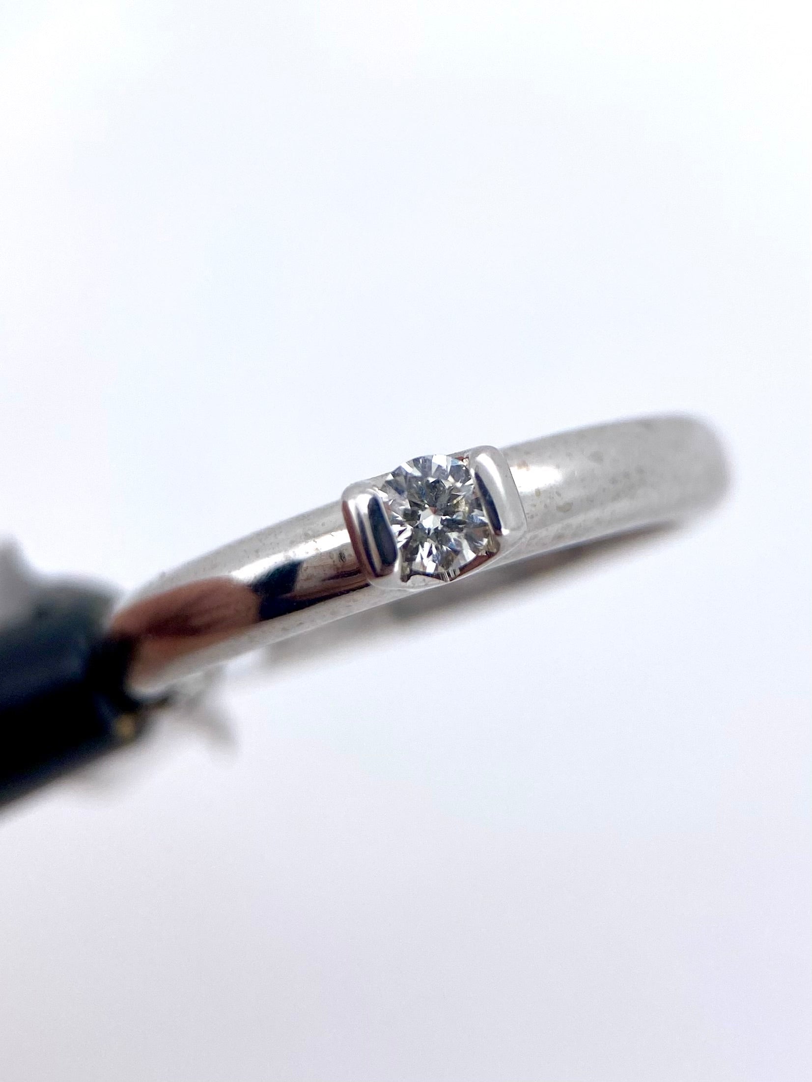 Oro Blanco 14k Redondo 0.11ct de Diamante Natural                                                  Anillo Compromiso OF1503