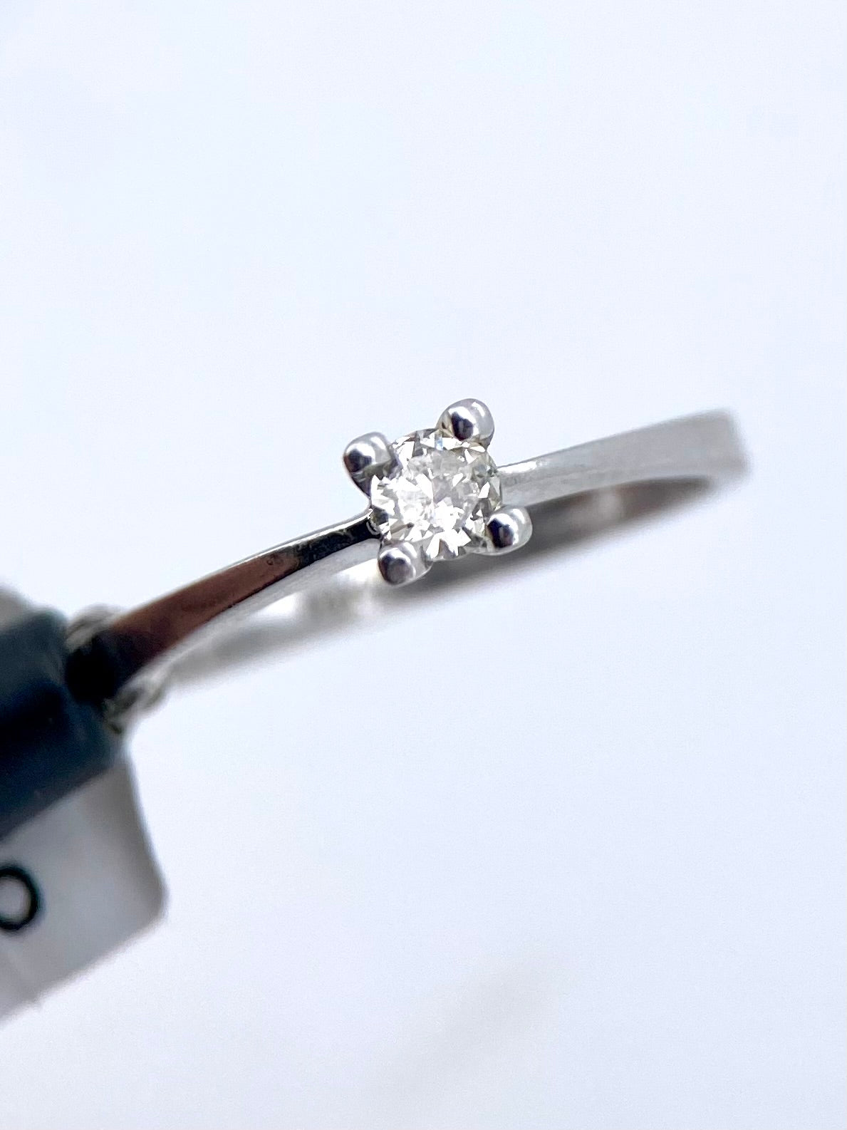 Oro Blanco 14k Redondo 0.11ct de Diamante Natural                                                  Anillo Compromiso OF1034