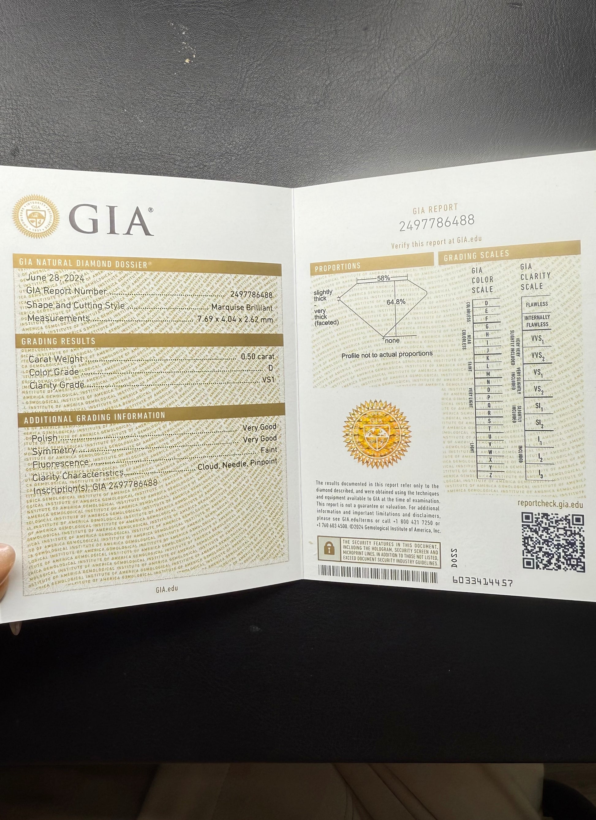 Marquise 0.50ct Diamante GIA