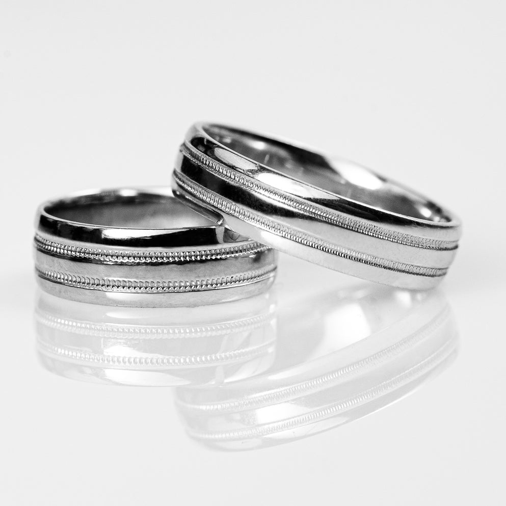 Argollas Con Borde Oro 10k Blanco