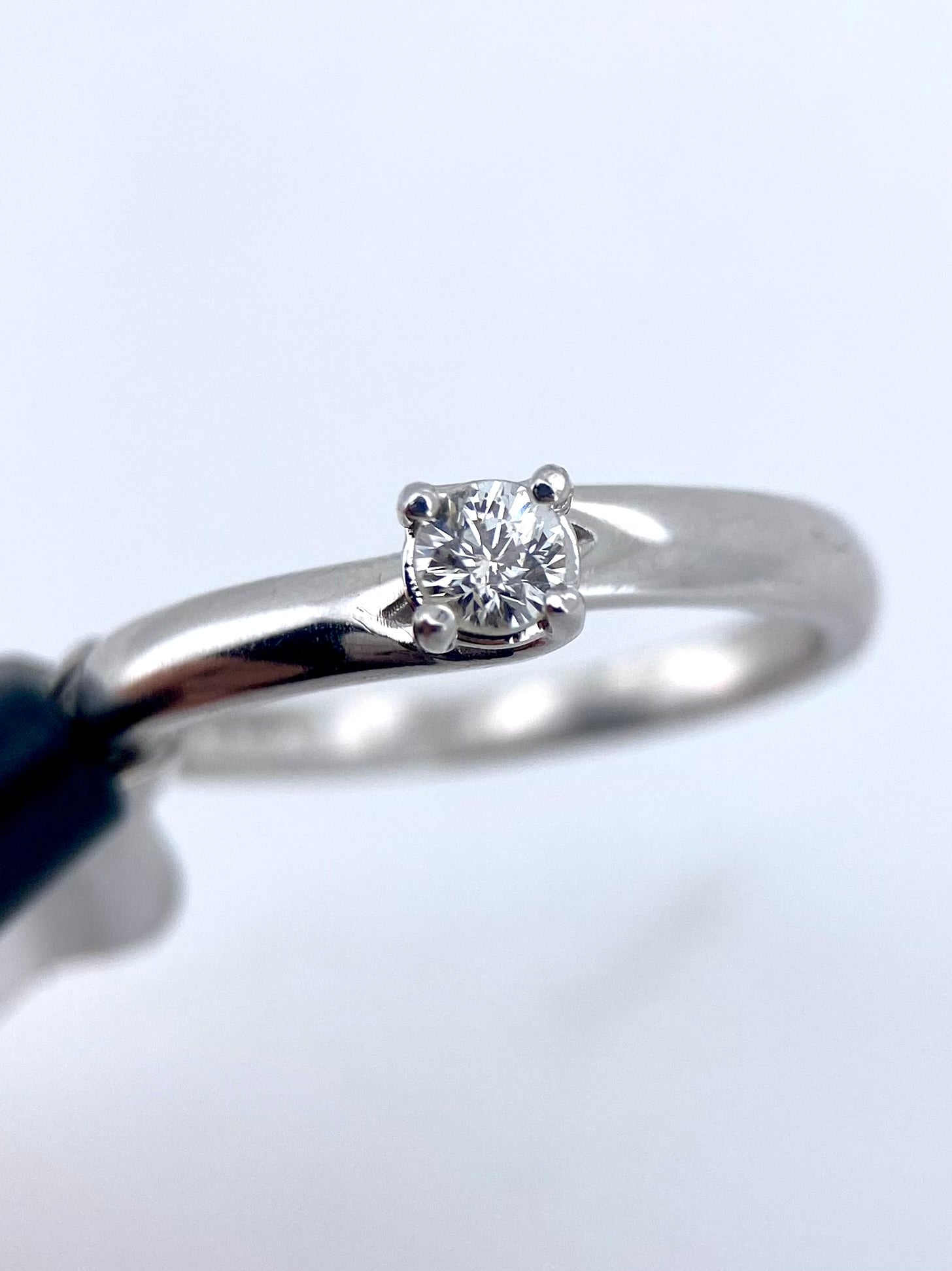 Oro Blanco 14k Redondo 0.23ct de Diamante Natural                                                  Anillo Compromiso OF1438