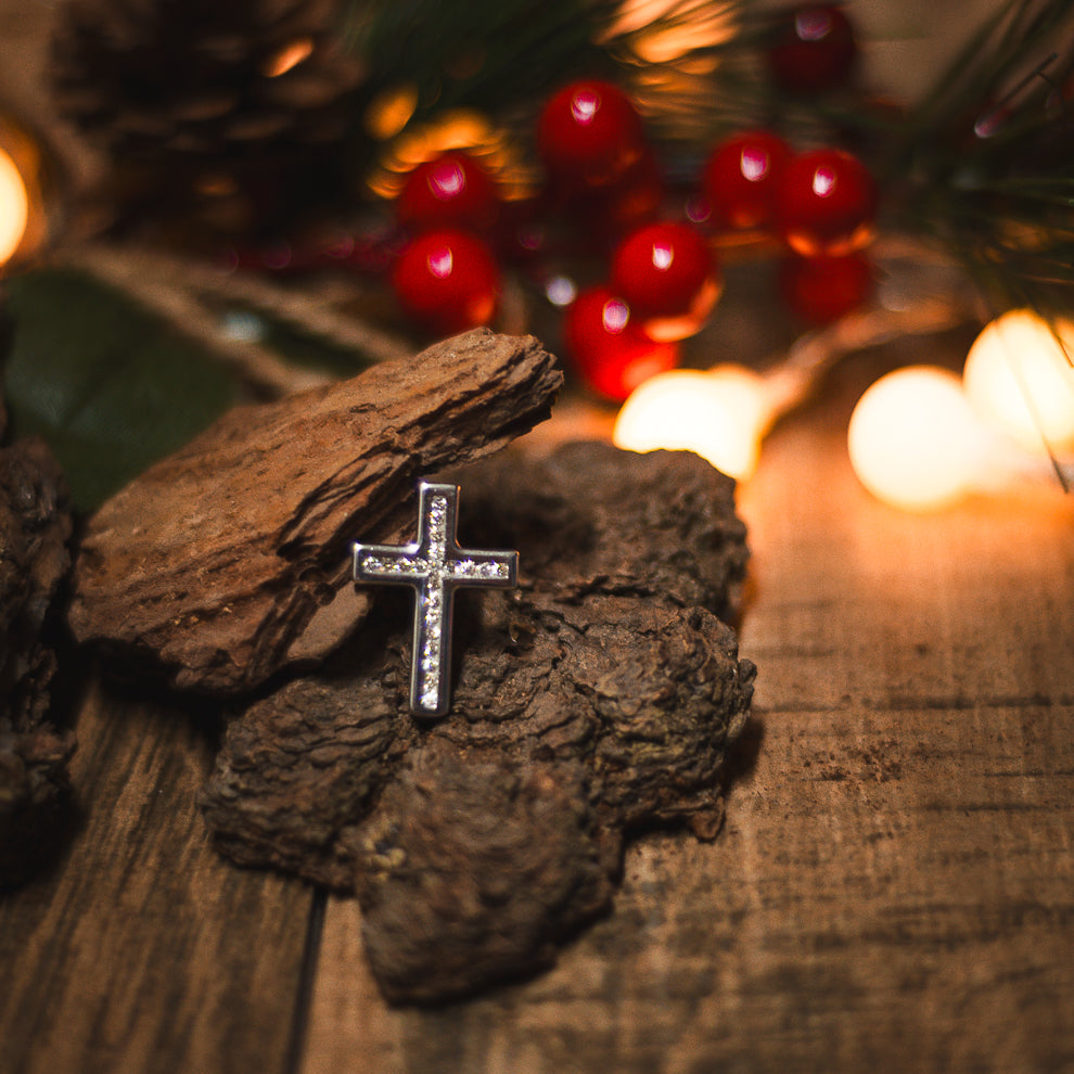 Dije de Diamante 0.38ct Oro 14k Blanco