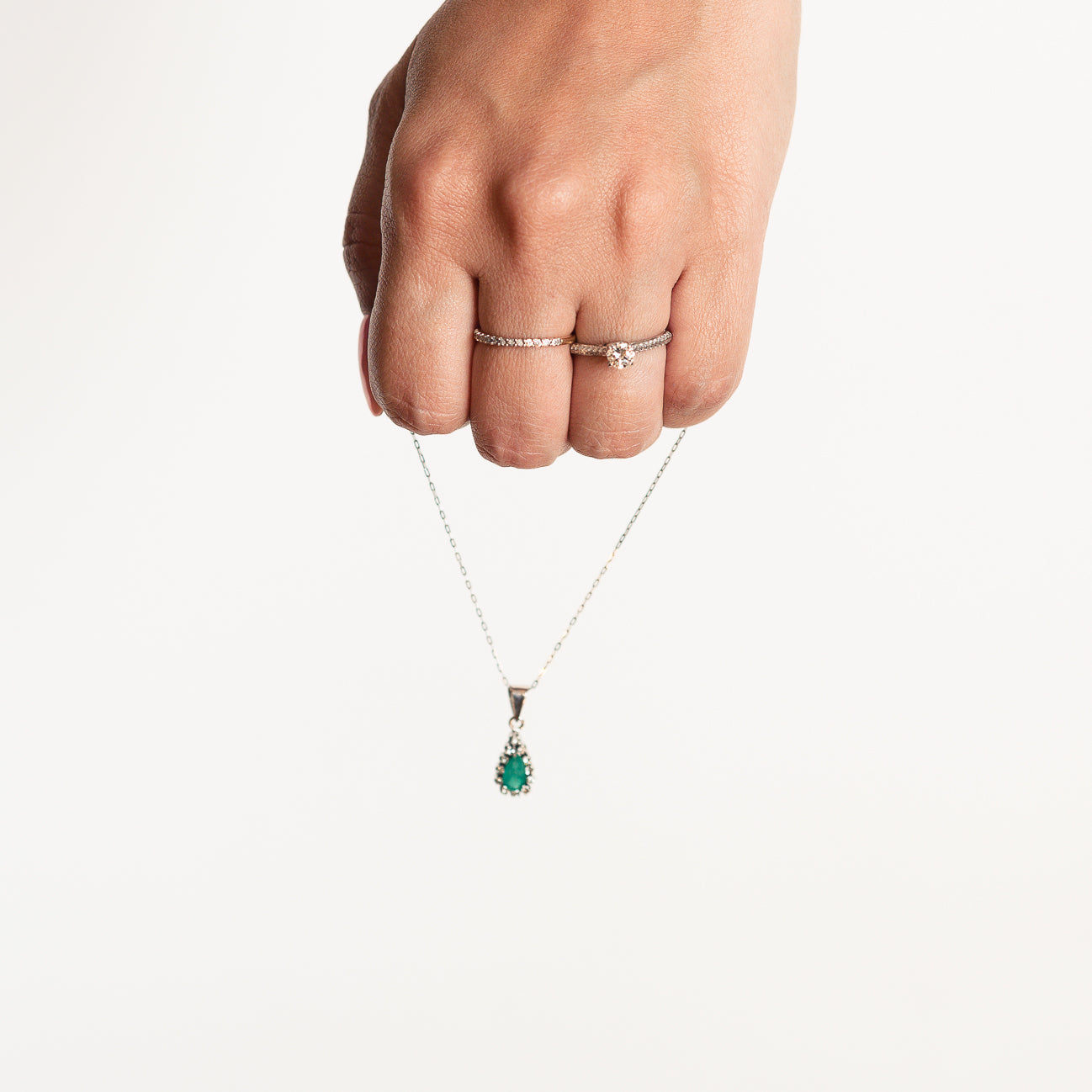 Dije de Diamante 1.00E +0.15ct Oro 14k Blanco