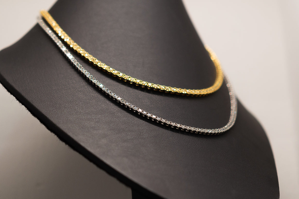 Cadena con Diamantes 4.95 ct Oro 14k Amarillo