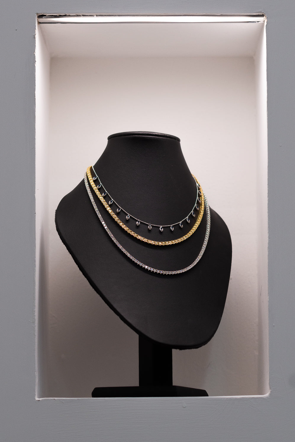 Cadena con Diamantes 3.0ct Z+0.45ct D Oro 14k Blanco