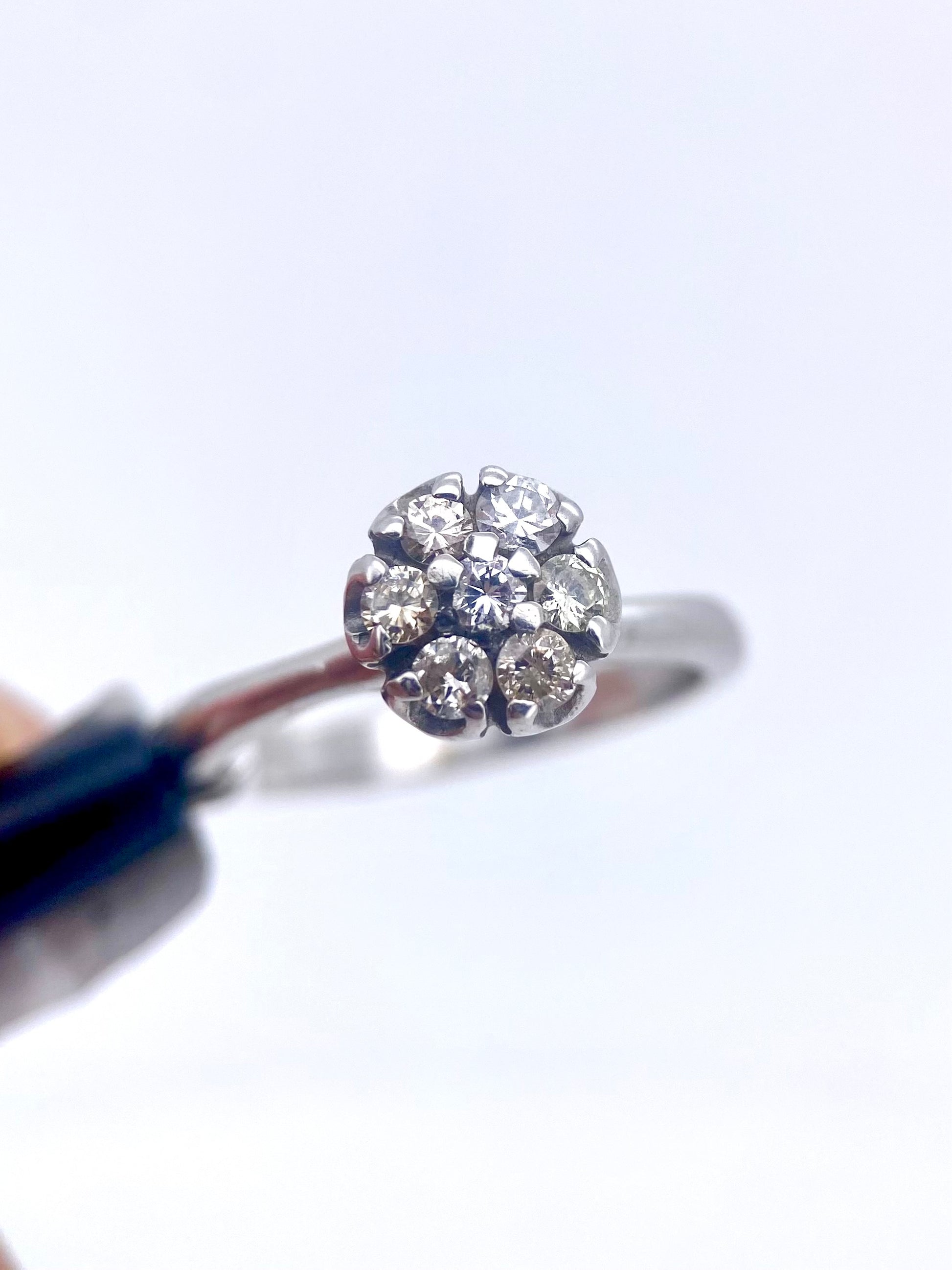 Oro Blanco 14k Redondo 0.35ct de Diamante Natural.                                                  Anillo Compromiso OF1620