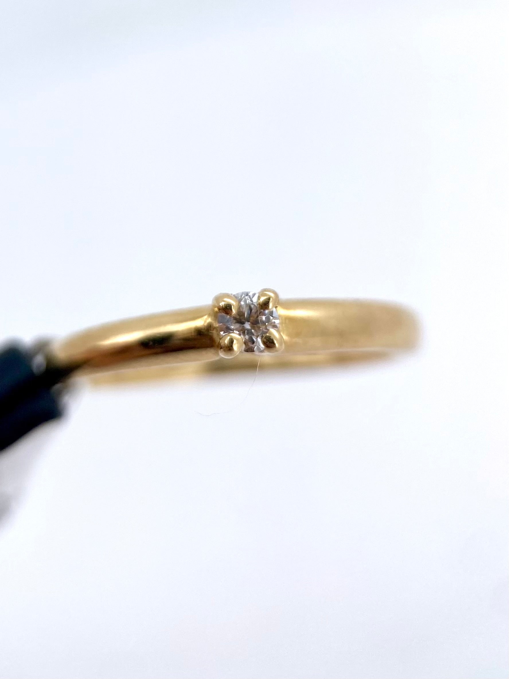 Oro Amarillo 14k Redondo 0.08ct de Diamante Natural                              Anillo Compromiso OF2213