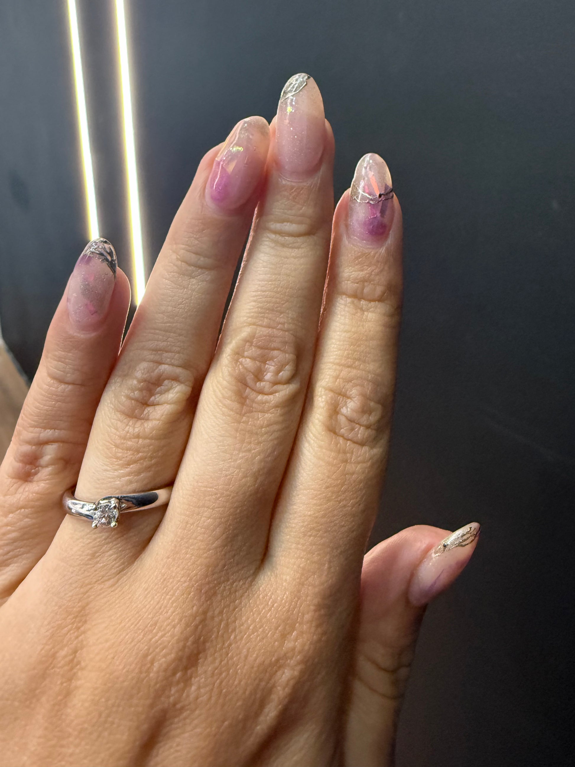 Oro Blanco 14k Redondo 0.23ct de Diamante Natural                                                  Anillo Compromiso OF1438