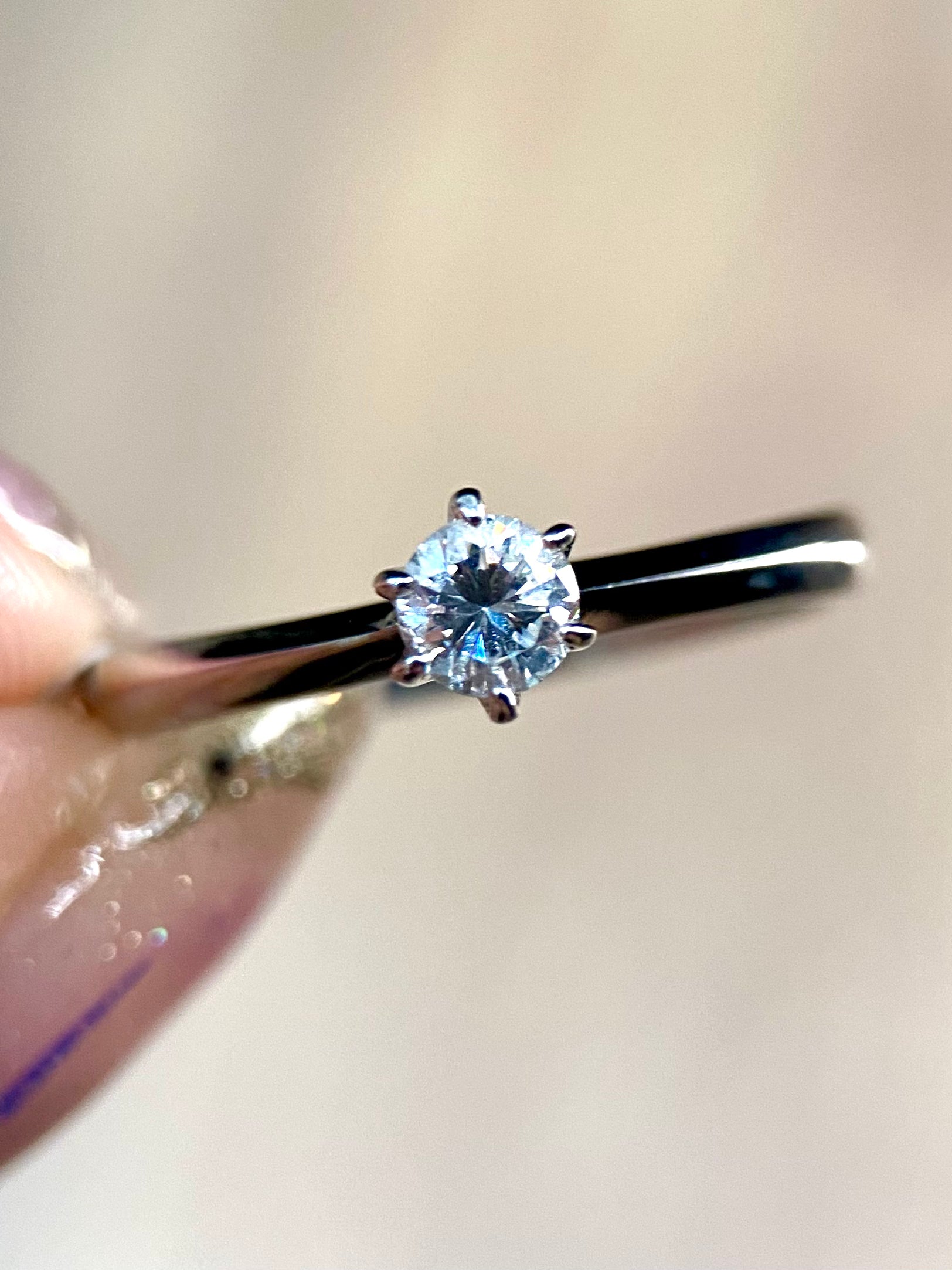 Oro Blanco 14k Redondo 0.24ct de Diamante Natural                                                  Anillo Compromiso OF2236