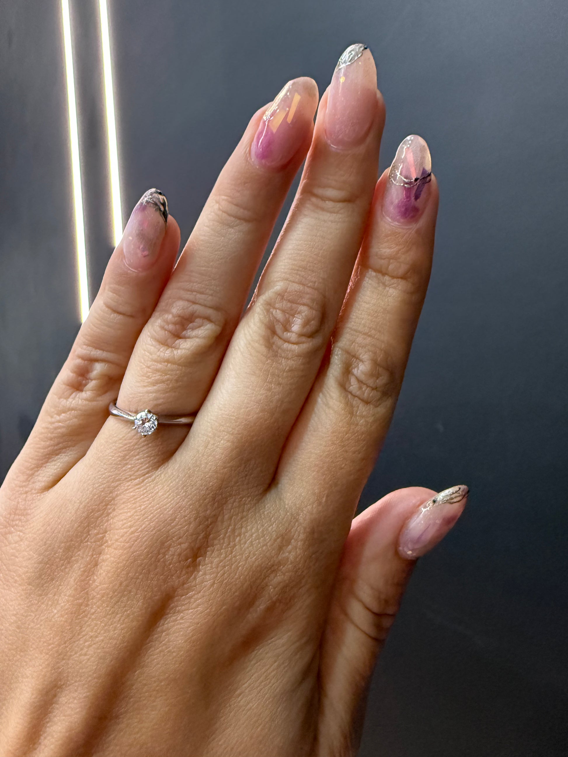 Oro Blanco 14k Redondo 0.24ct de Diamante Natural                                                  Anillo Compromiso OF2236