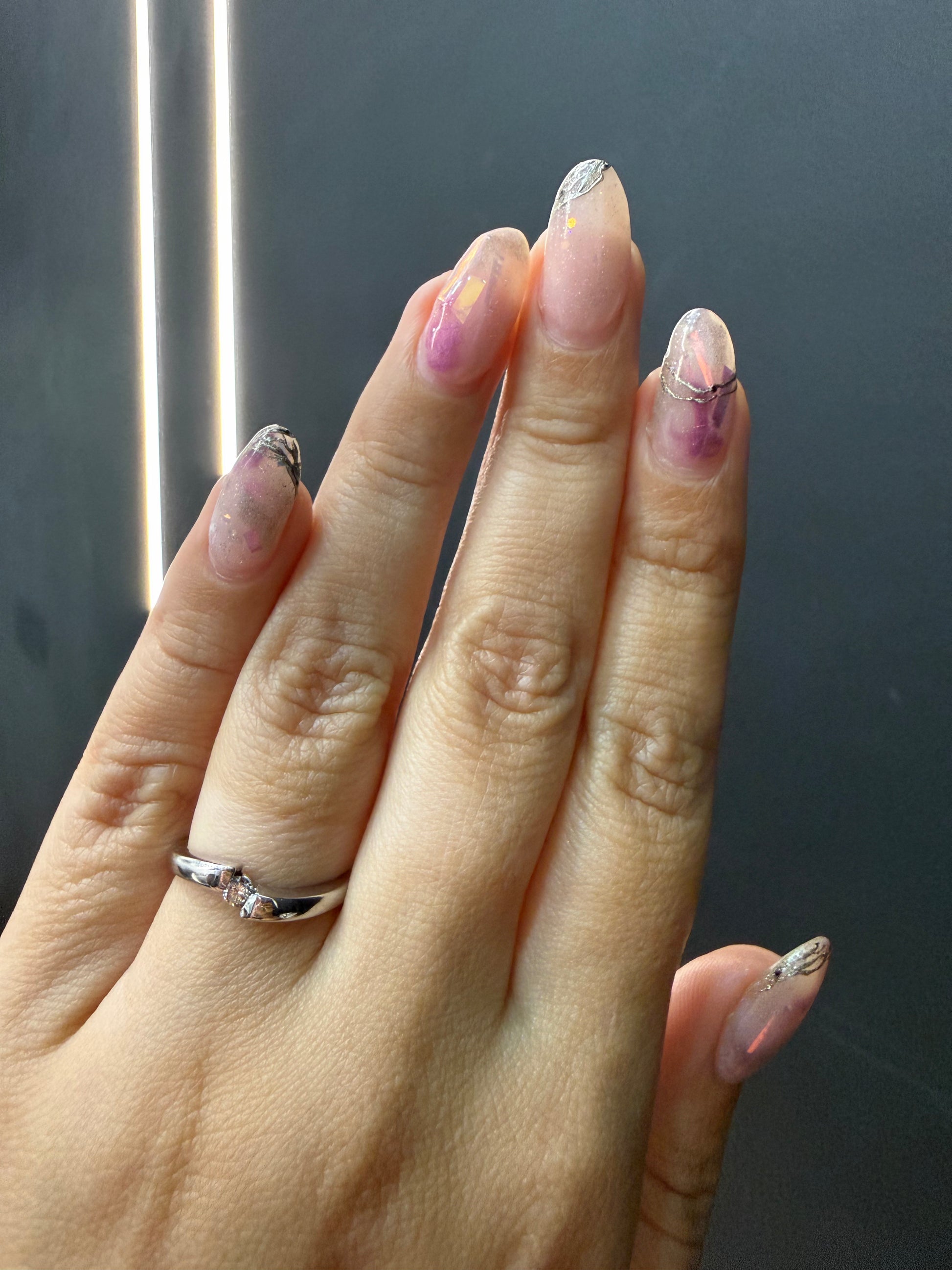 Oro Blanco 14k Redondo 0.10ct  de Diamantes Naturales                            Anillo Compromiso OF1645