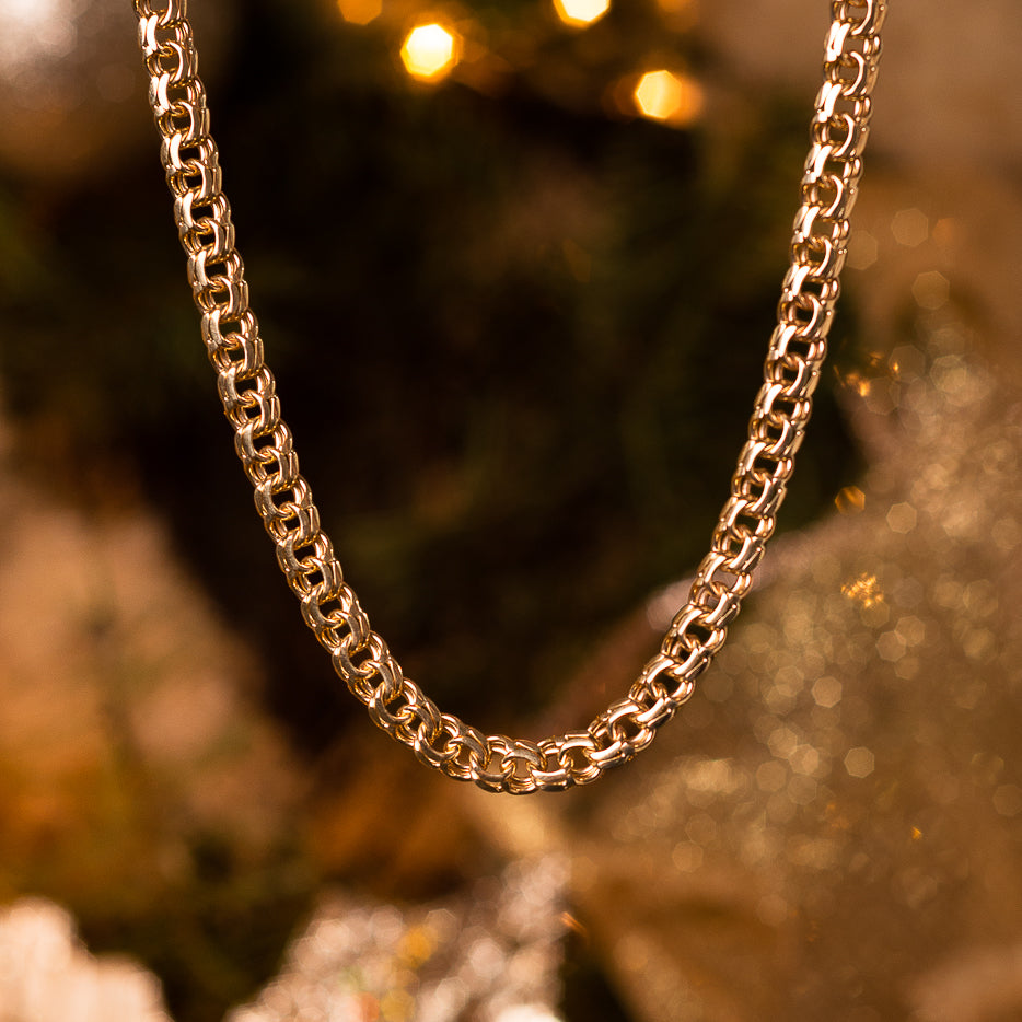 Cadena de Oro 10k Amarillo Tejido Chino