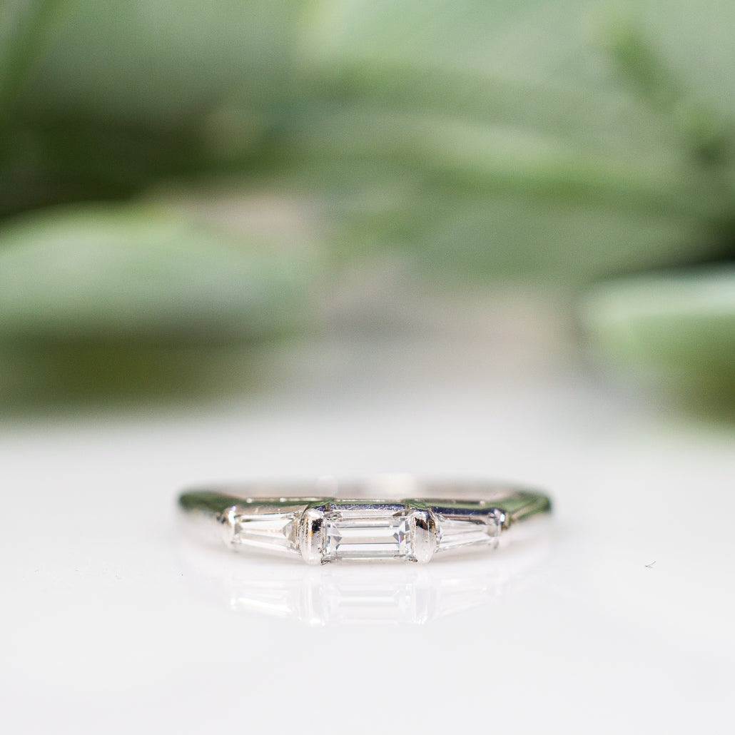 Churumbela Baguette 0.16ct Oro 14k Blanco