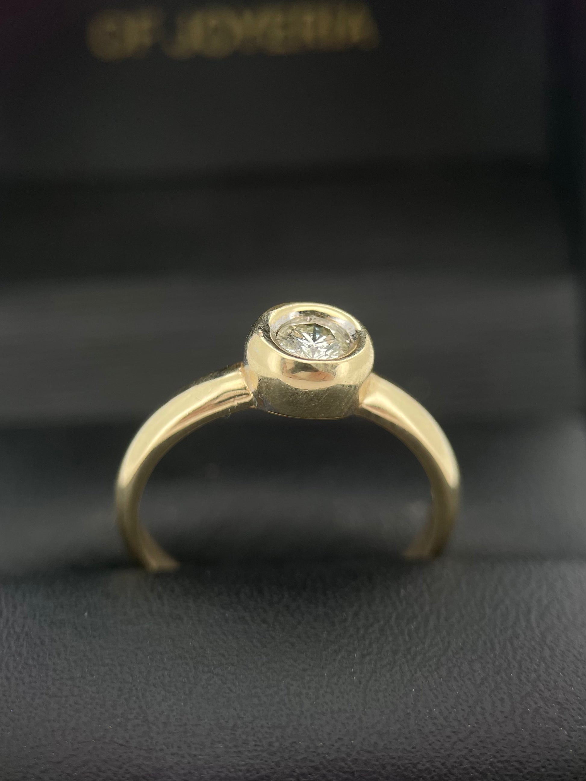 Oro Amarillo 14k Redondo 0.30ct de Diamante Natural                           Anillo Compromiso OF1167