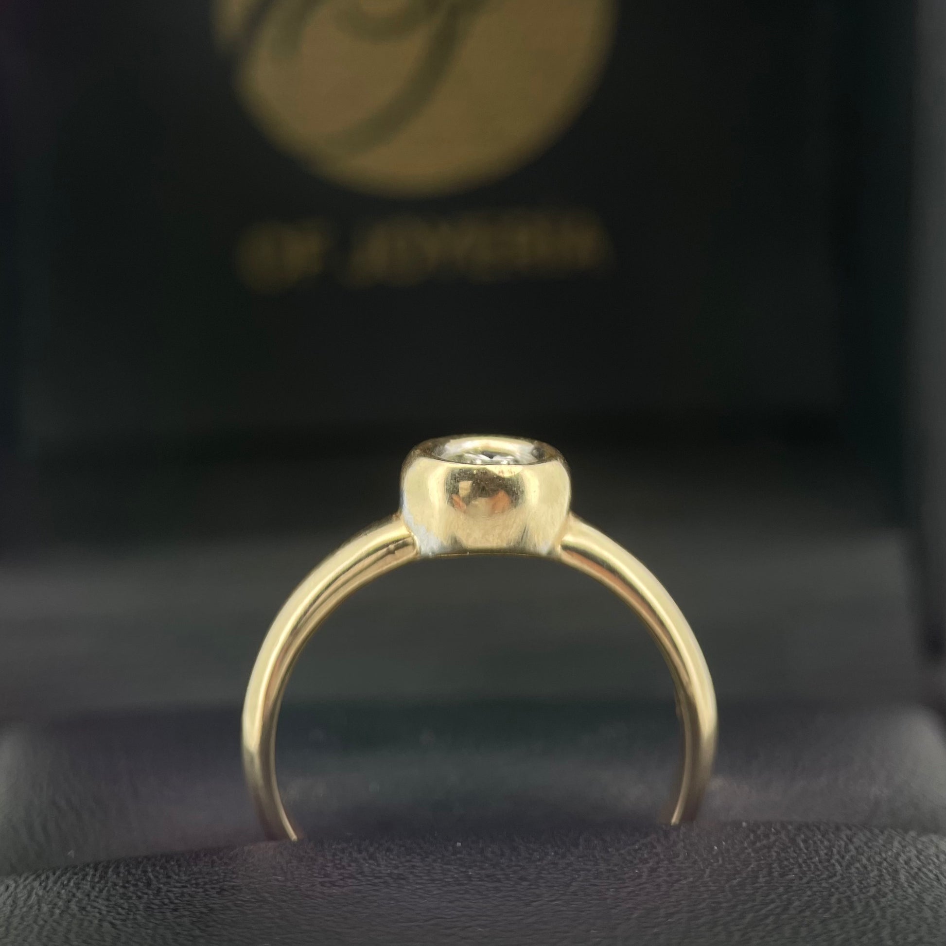 Oro Amarillo 14k Redondo 0.30ct de Diamante Natural                           Anillo Compromiso OF1167