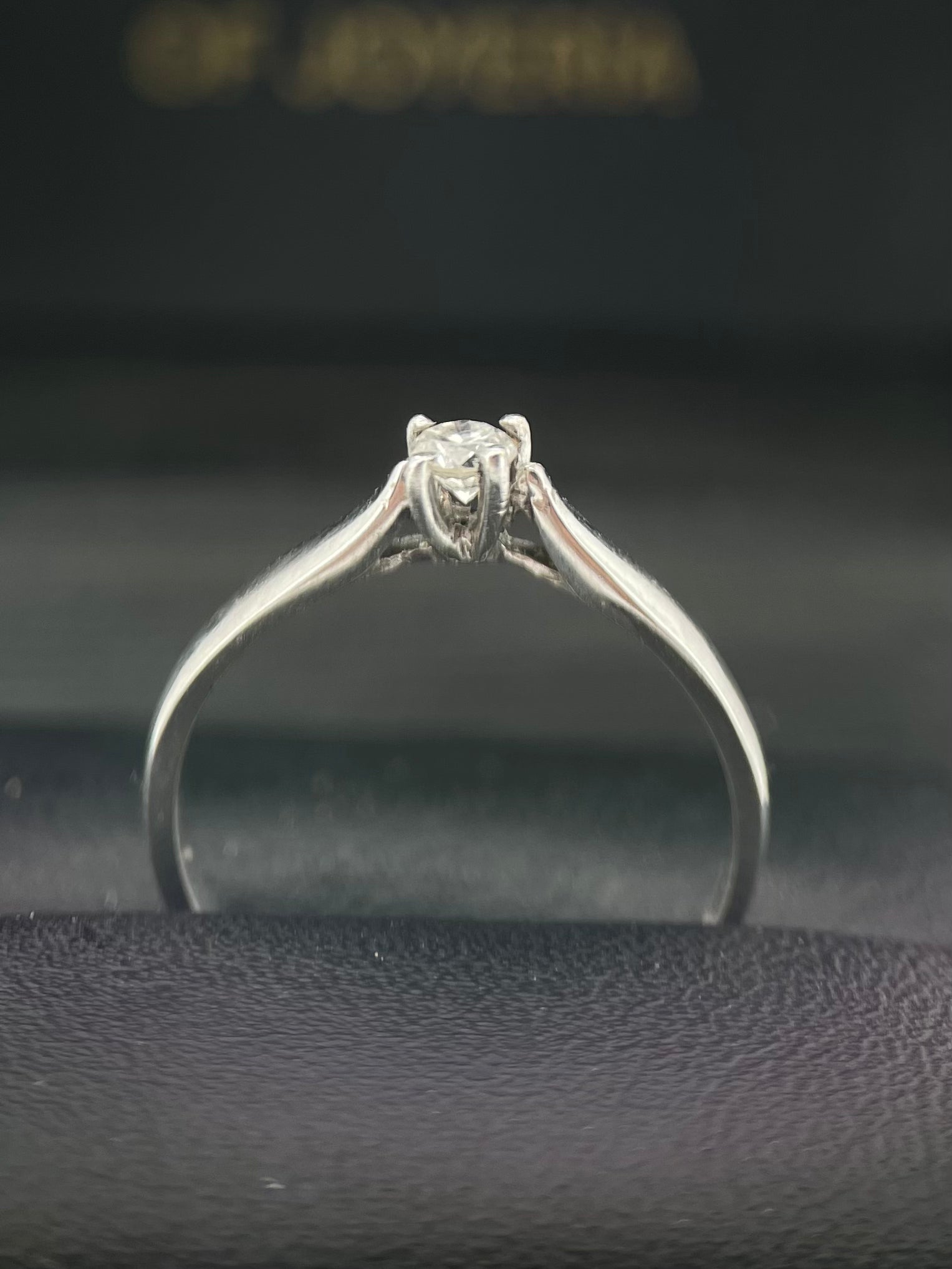 Oro Blanco 14k Redondo 0.11ct de Diamante                                       Anillo Compromiso OF1261