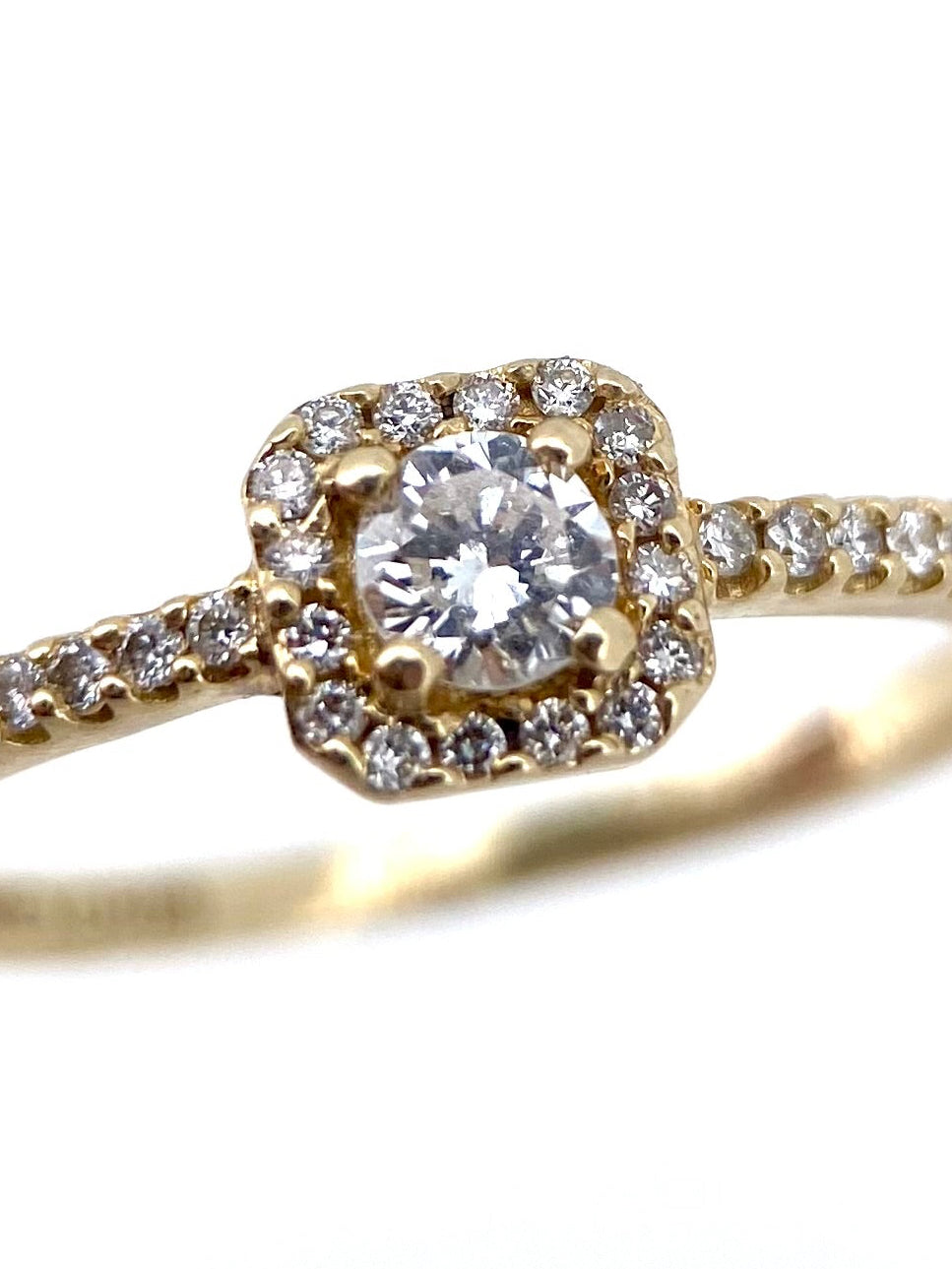 Oro Amarillo 14k Redondo 0.16ct+0.18ct de Diamantes Naturales                            Anillo Compromiso OF1737