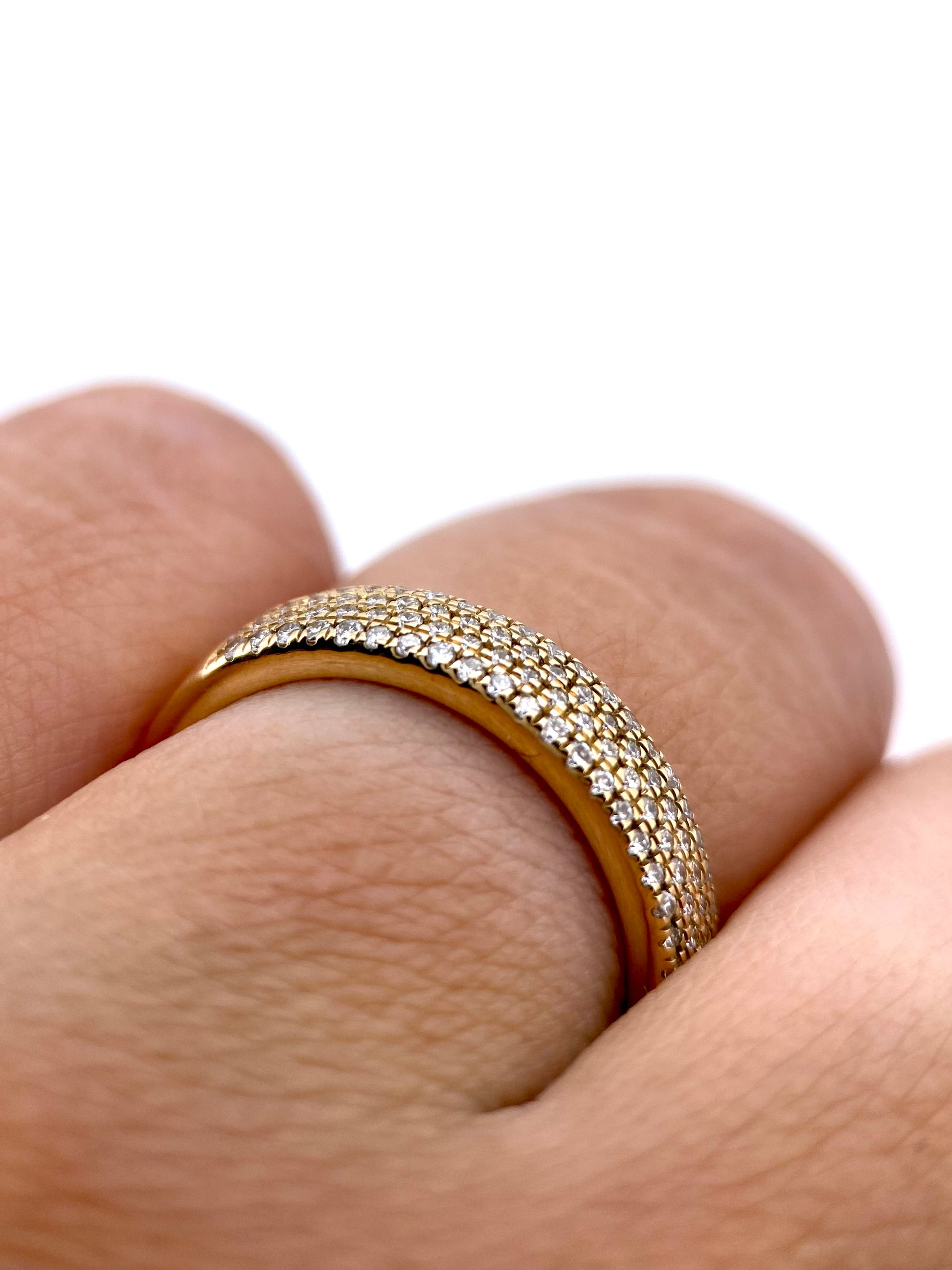 Churumbela 4 líneas 0.35ct Oro 14k Amarillo.            OF2344