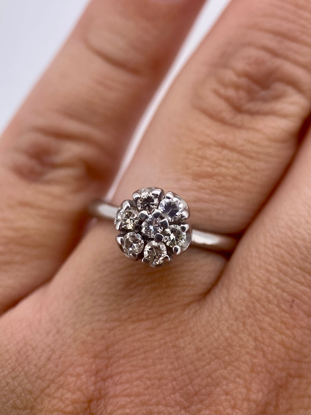 Oro Blanco 14k Redondo 0.35ct de Diamante Natural.                                                  Anillo Compromiso OF1620