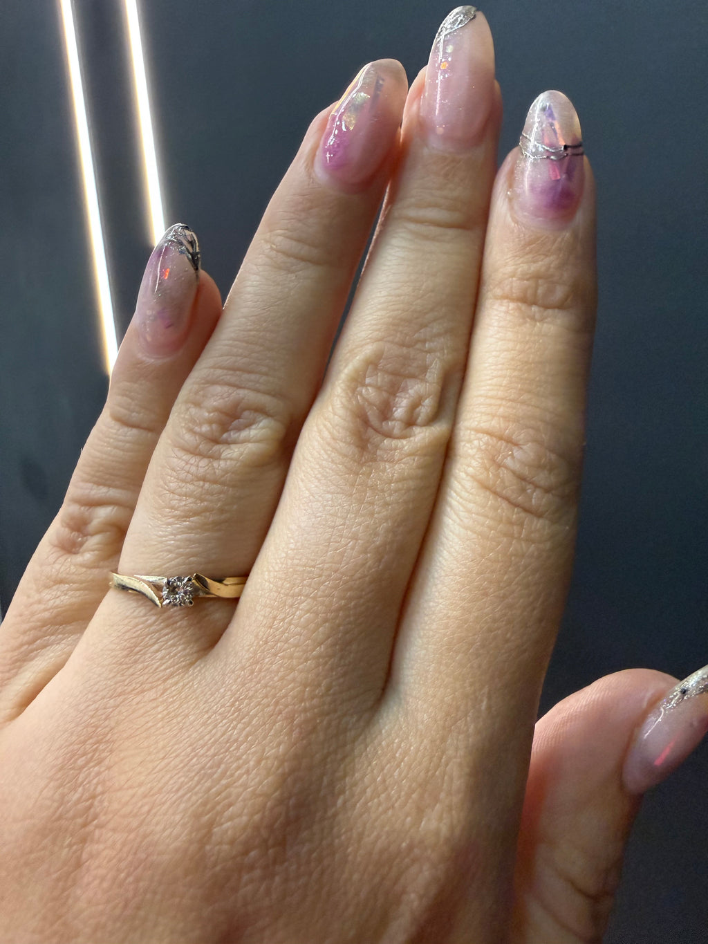 Oro Amarillo 14k Redondo 0.10ct de Diamante Natural                              Anillo Compromiso OF2263