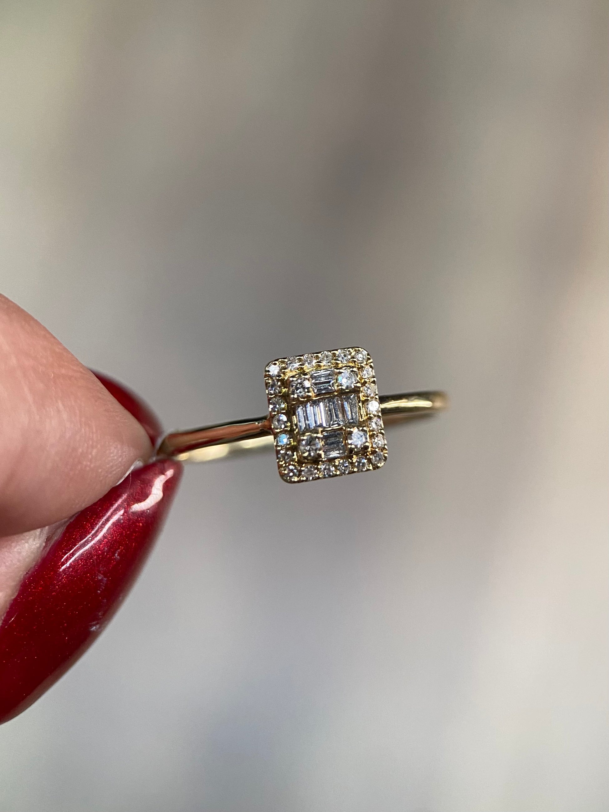 Oro Amarillo 14k Redondo 0.23ct de Diamantes Naturales                            Anillo Compromiso OF2139