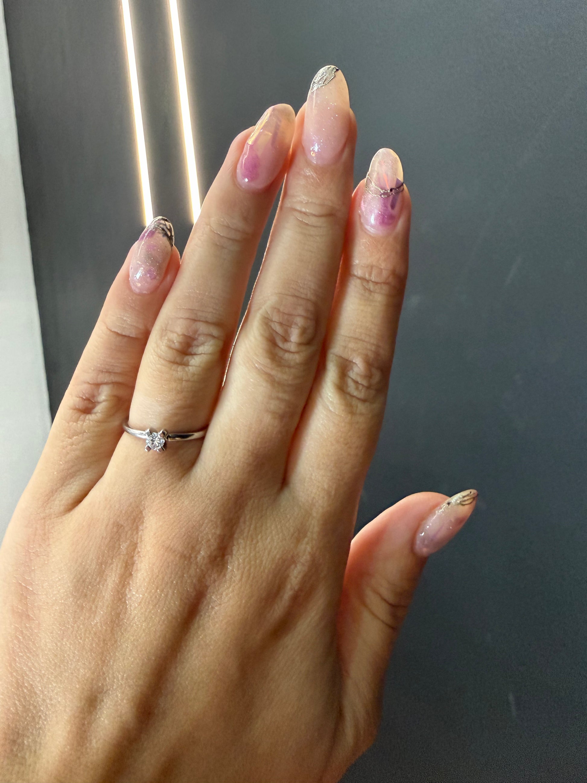 Oro Blanco 14k Redondo 0.15ct de Diamante Natural                                                  Anillo Compromiso OF1948