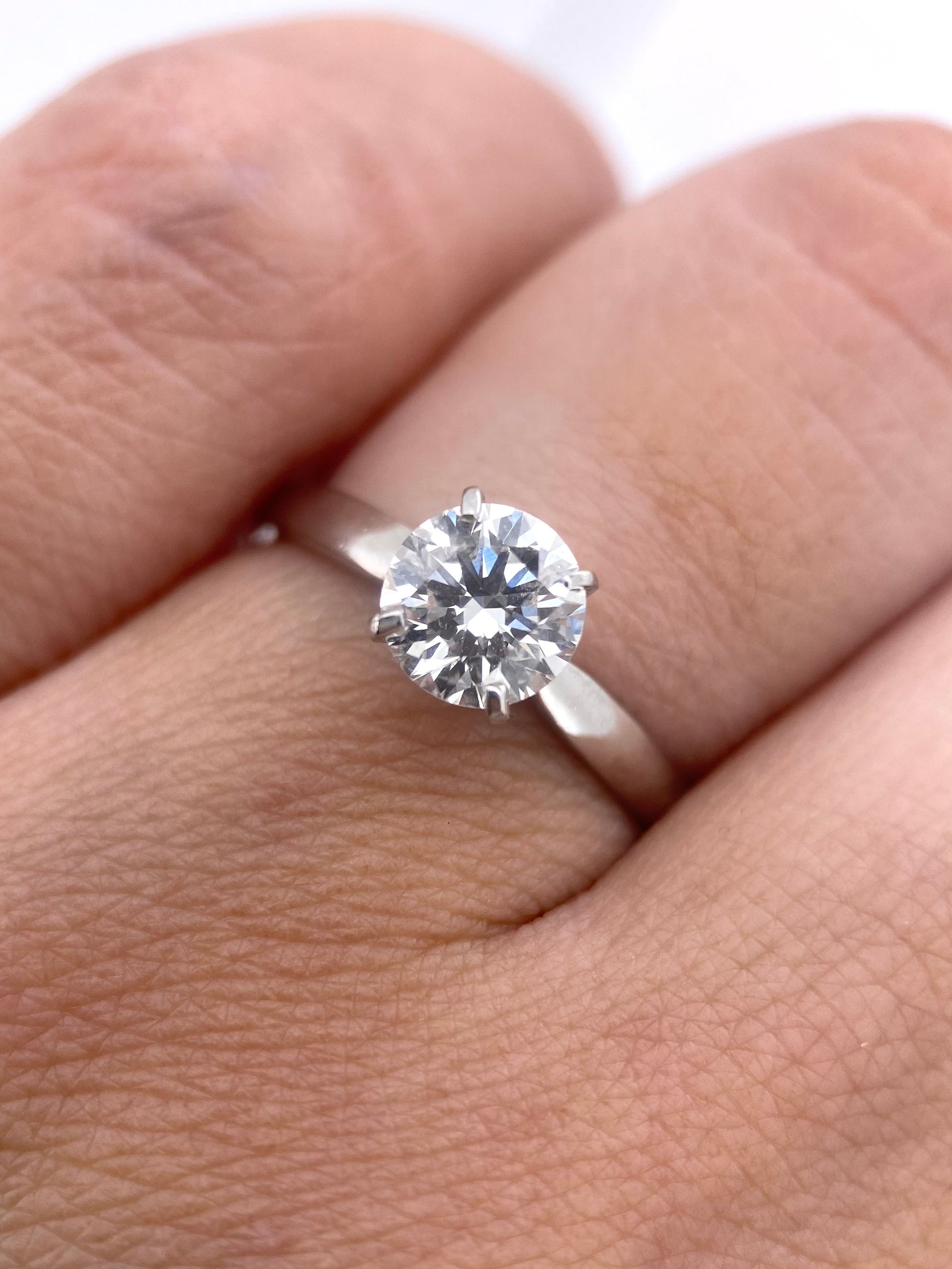 Diamante Laboratorio IGI Redondo 1.00ct Oro 14k Blanco-Anillo de Compromiso