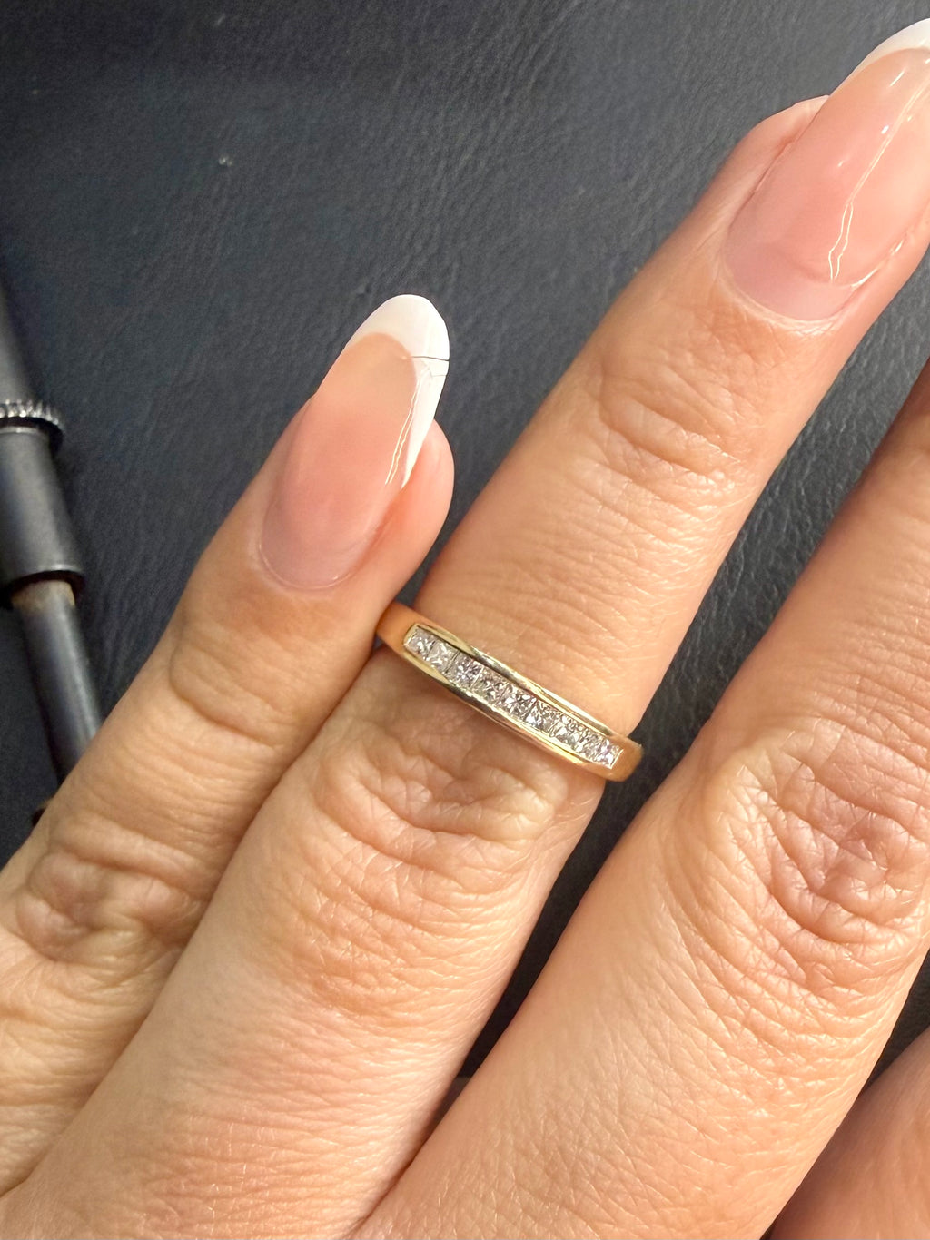 Churumbela Diamantes naturales Princess 0.30ct Oro 14k Amarillo.            OF2287