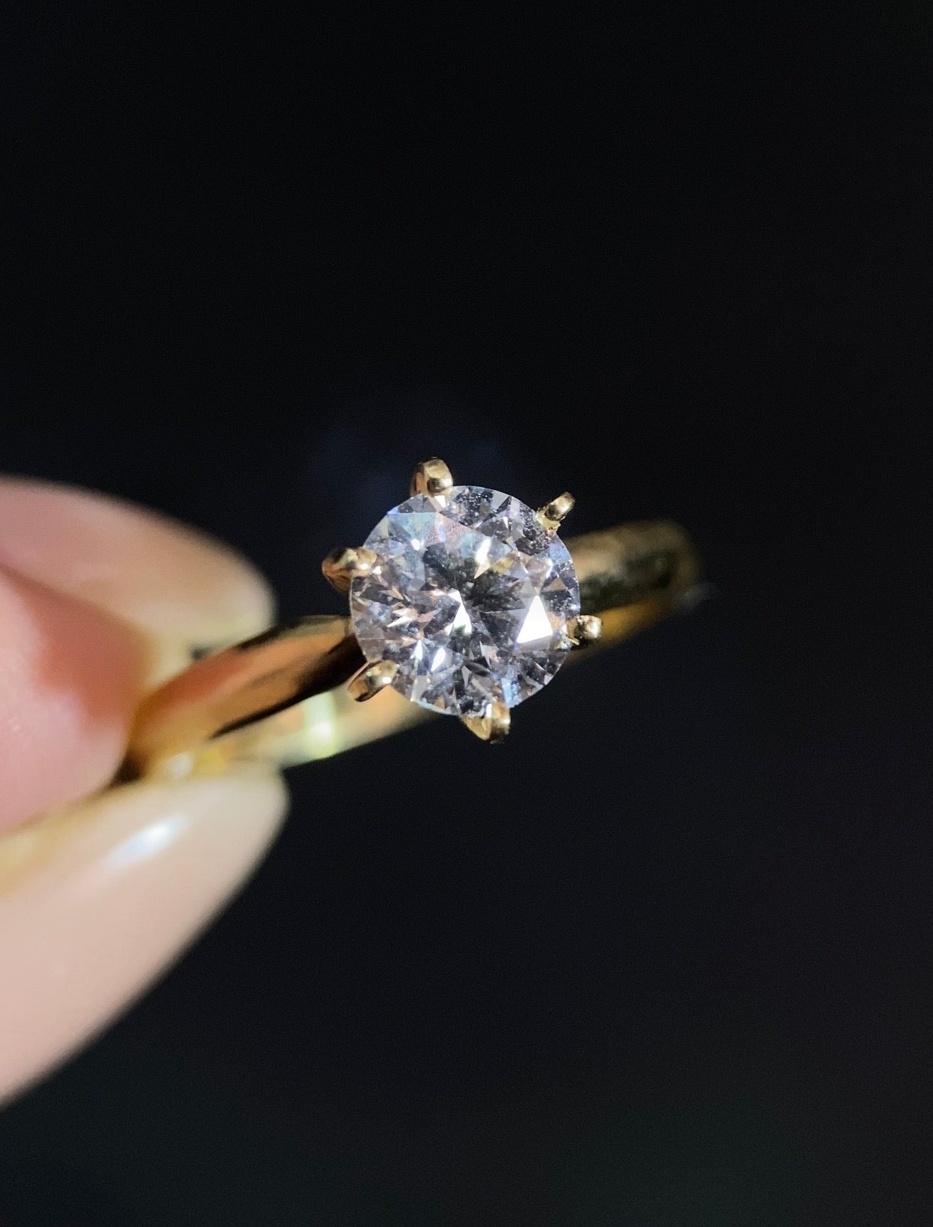 Diamante Laboratorio IGI Redondo 1.00ct Oro 14k Amarillo Anillo de Compromiso