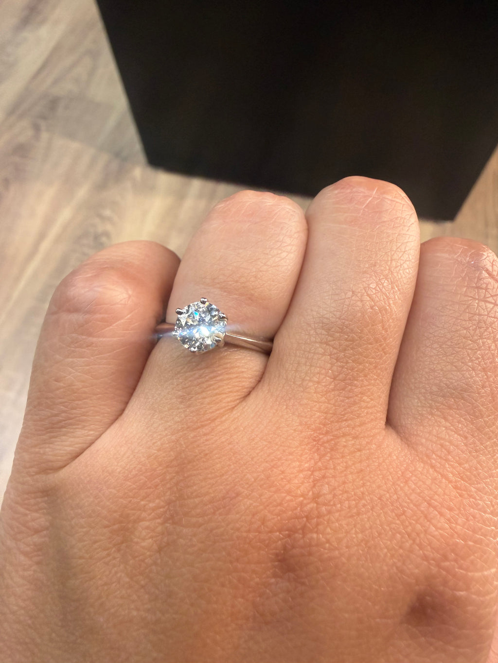 Diamante Laboratorio IGI Redondo 1.00ct Oro 14k Blanco-Anillo de Compromiso