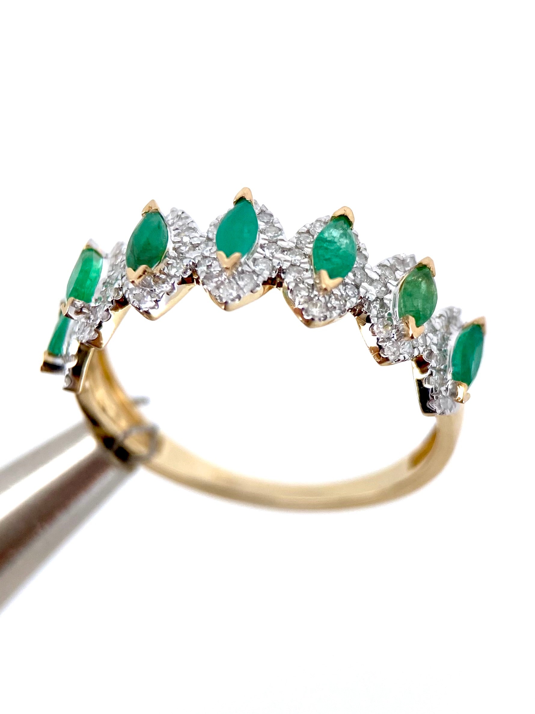 Churumbela Esmeraldas y Diamantes 1.05ct Oro 14k Blanco            OF2376