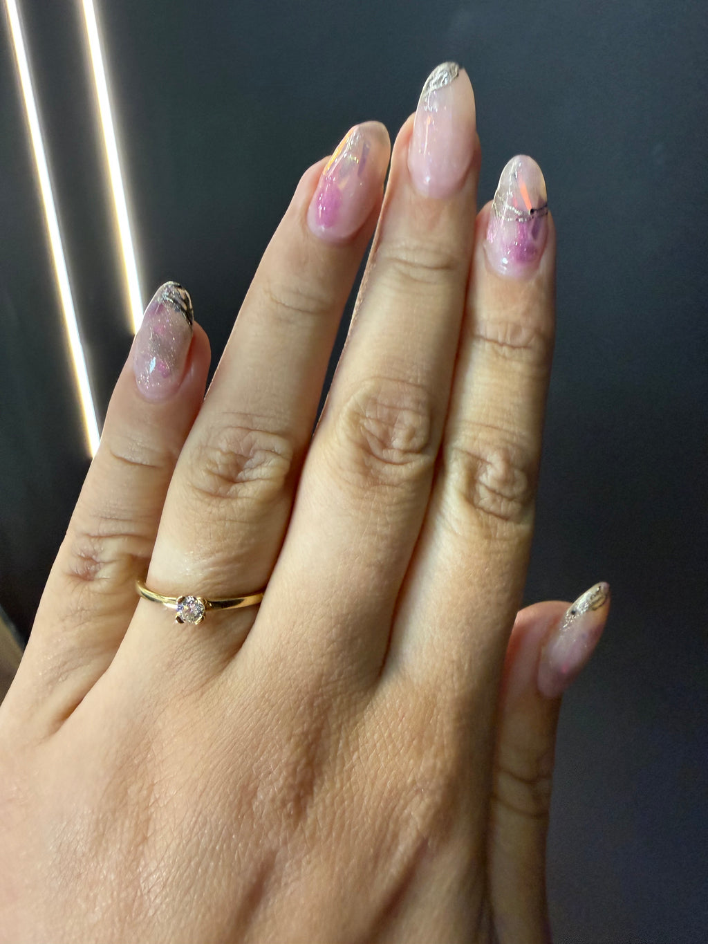 Oro Amarillo 14k Redondo 0.14ct de Diamante Natural                              Anillo Compromiso OF2212