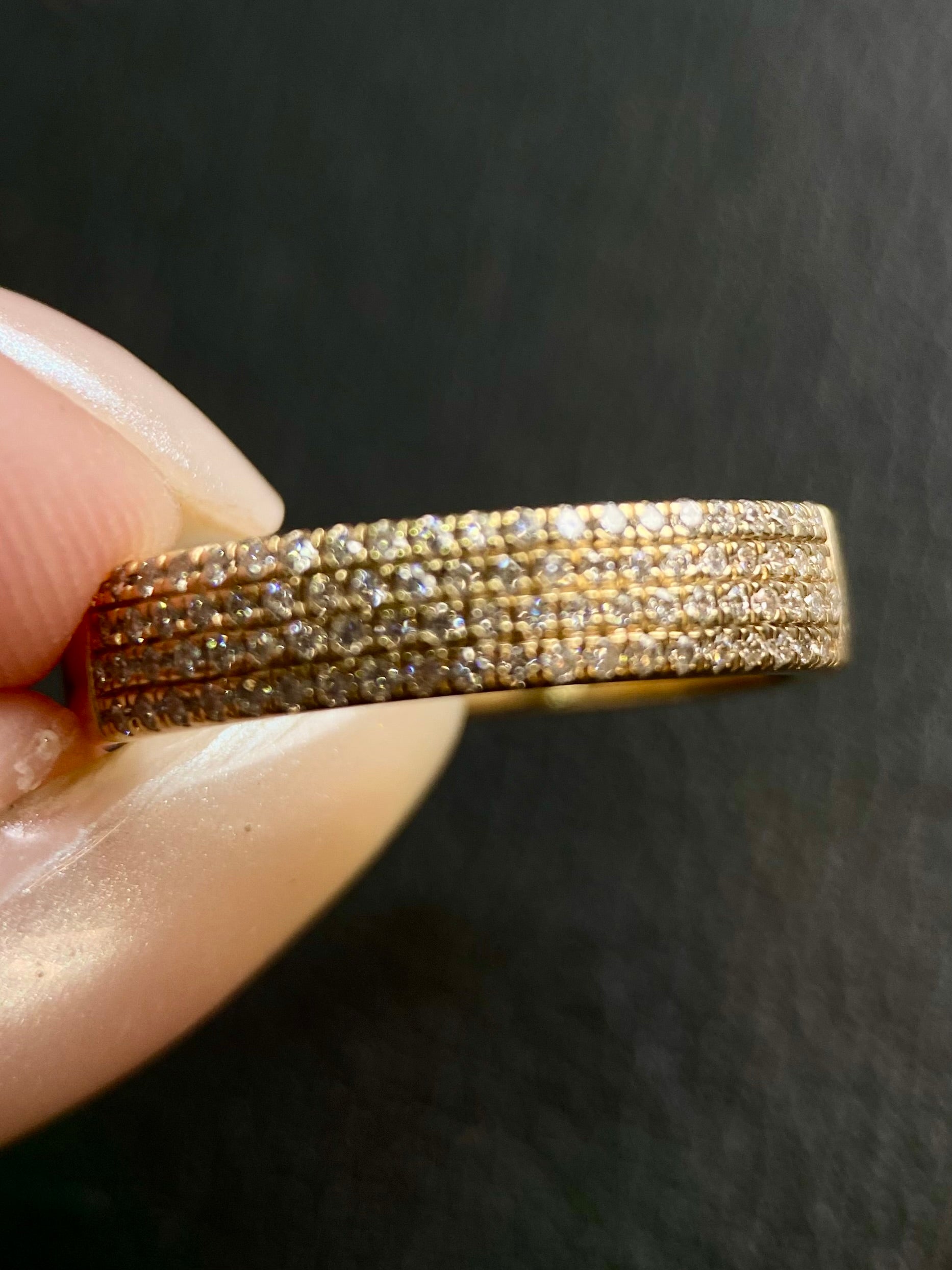 Churumbela 4 líneas 0.35ct Oro 14k Amarillo.            OF2344