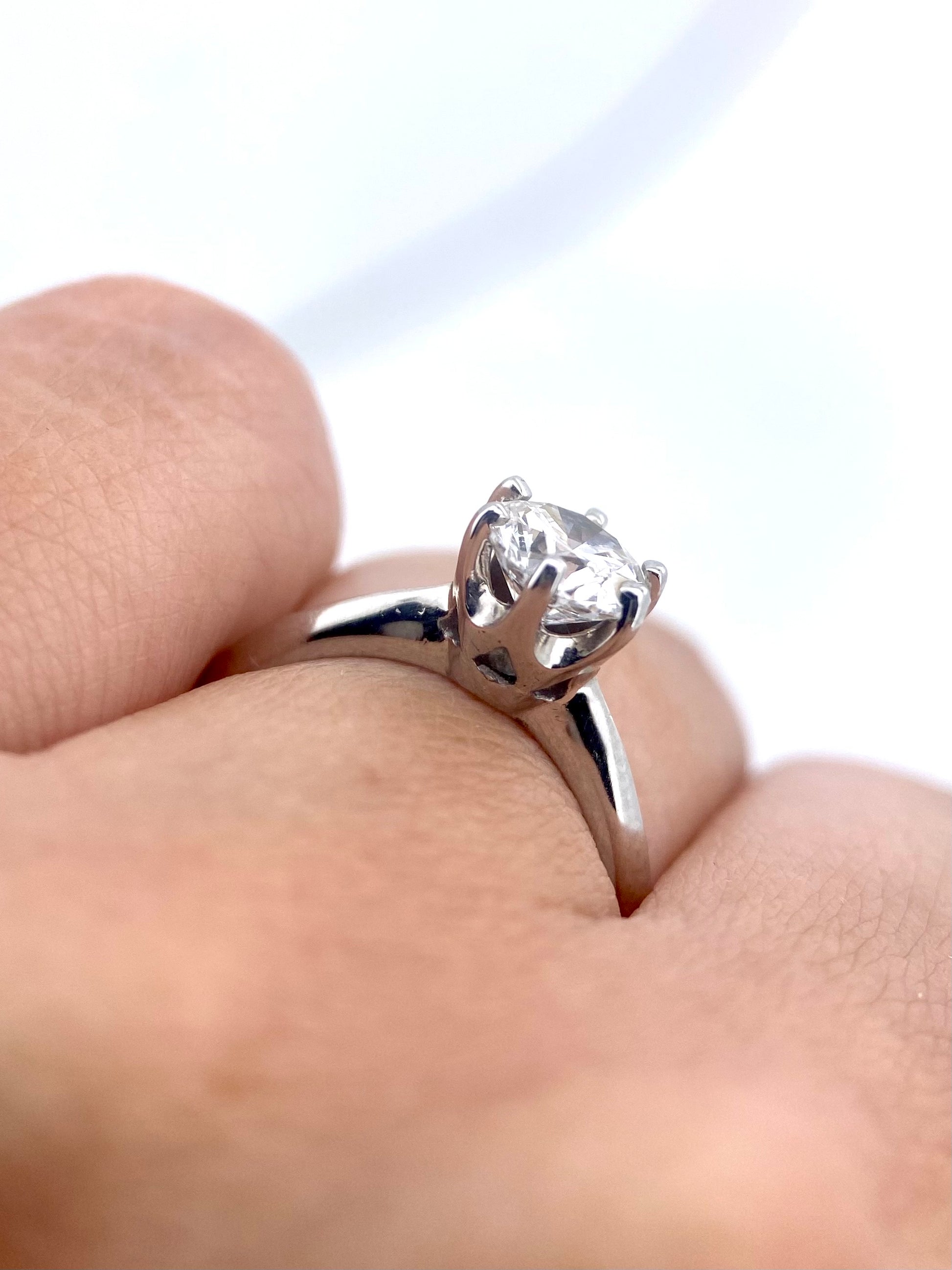 Diamante Laboratorio IGI Redondo 1.00ct Oro 14k Blanco-Anillo de Compromiso