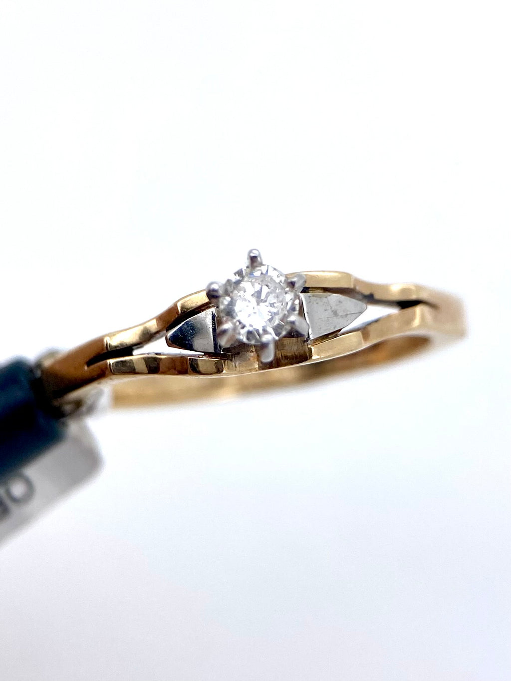 Oro Amarillo 14k Redondo 0.20ct de Diamante Natural                              Anillo Compromiso OF1851