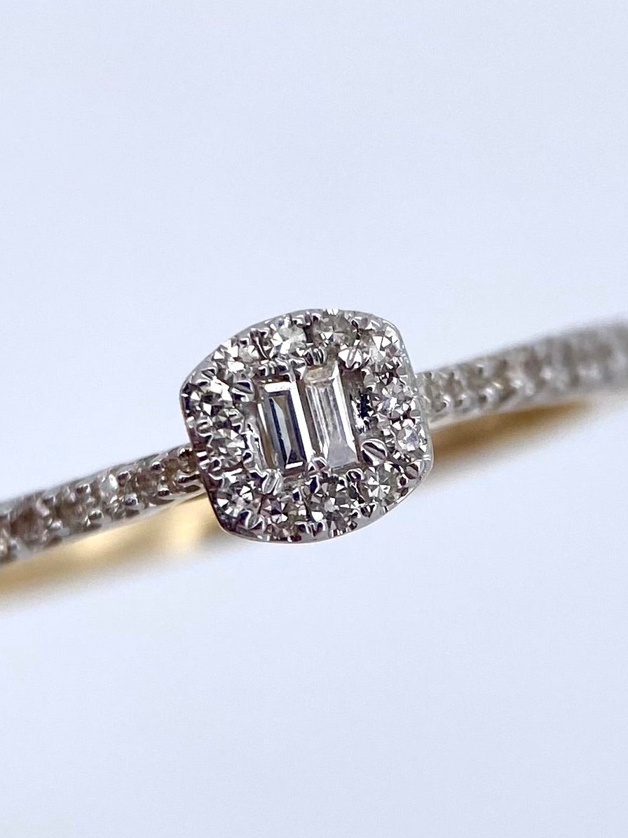 Oro Amarillo 14k Redondo 0.22ct de Diamantes Naturales                            Anillo Compromiso OF2199