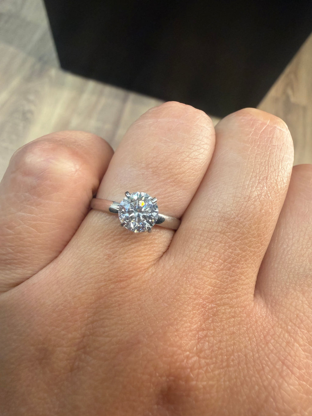 Diamante Laboratorio IGI Redondo 1.00ct Oro 14k Blanco-Anillo de Compromiso