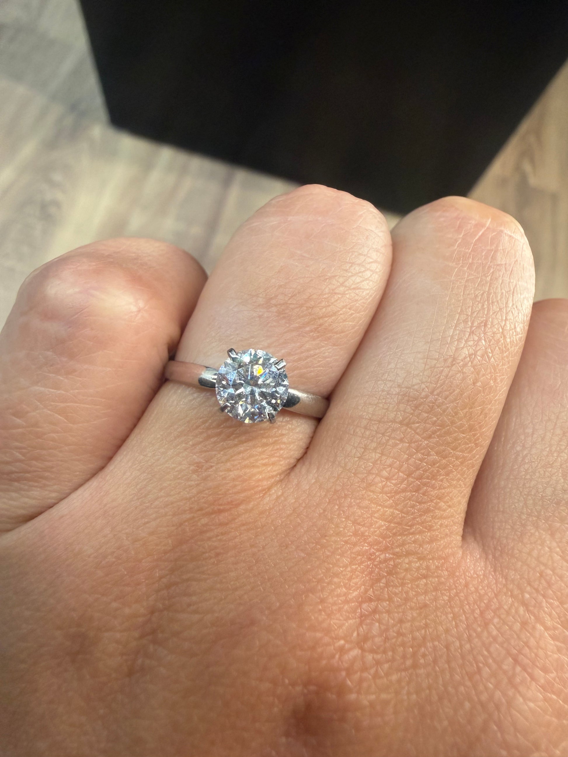 Diamante Laboratorio IGI Redondo 1.00ct Oro 14k Blanco-Anillo de Compromiso