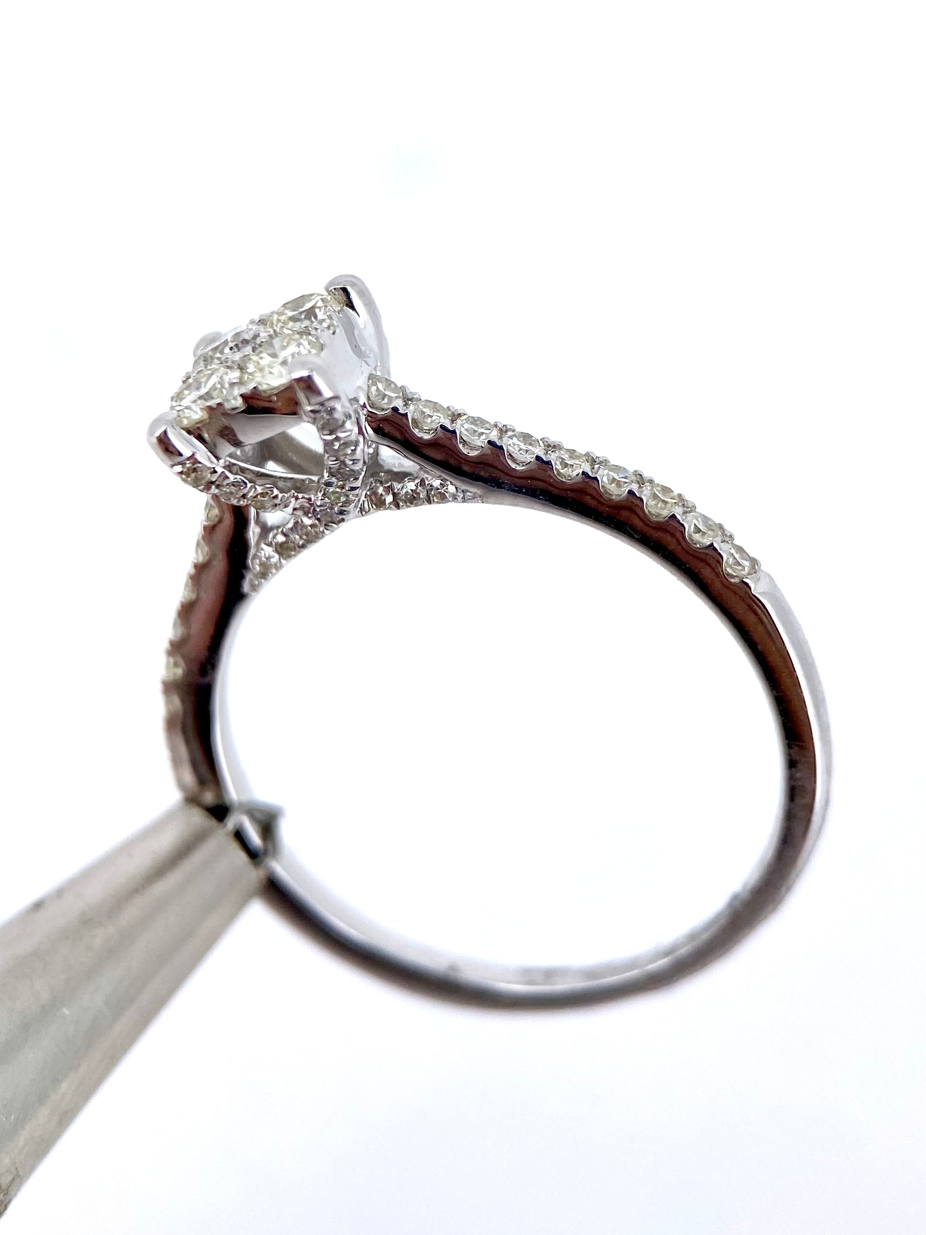 Oro Blanco 14k Princes 0.60ct  Diamante Natural.          Anillo OF2377
