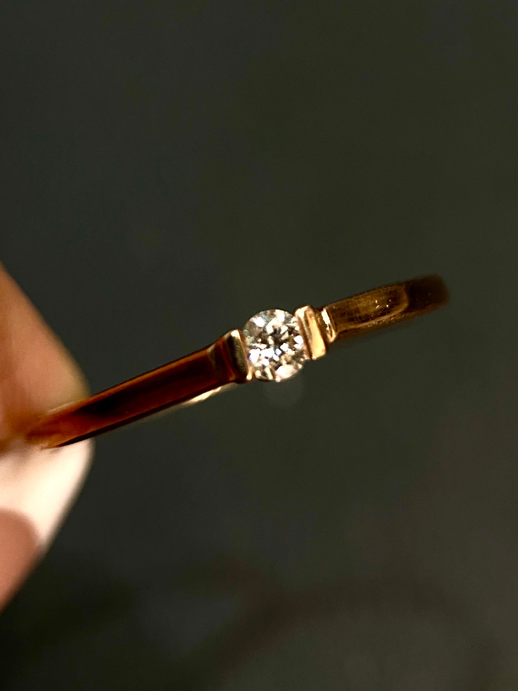 Oro Rosa 14k Redondo 0.08ct de Diamante Natural                              Anillo Compromiso OF2330