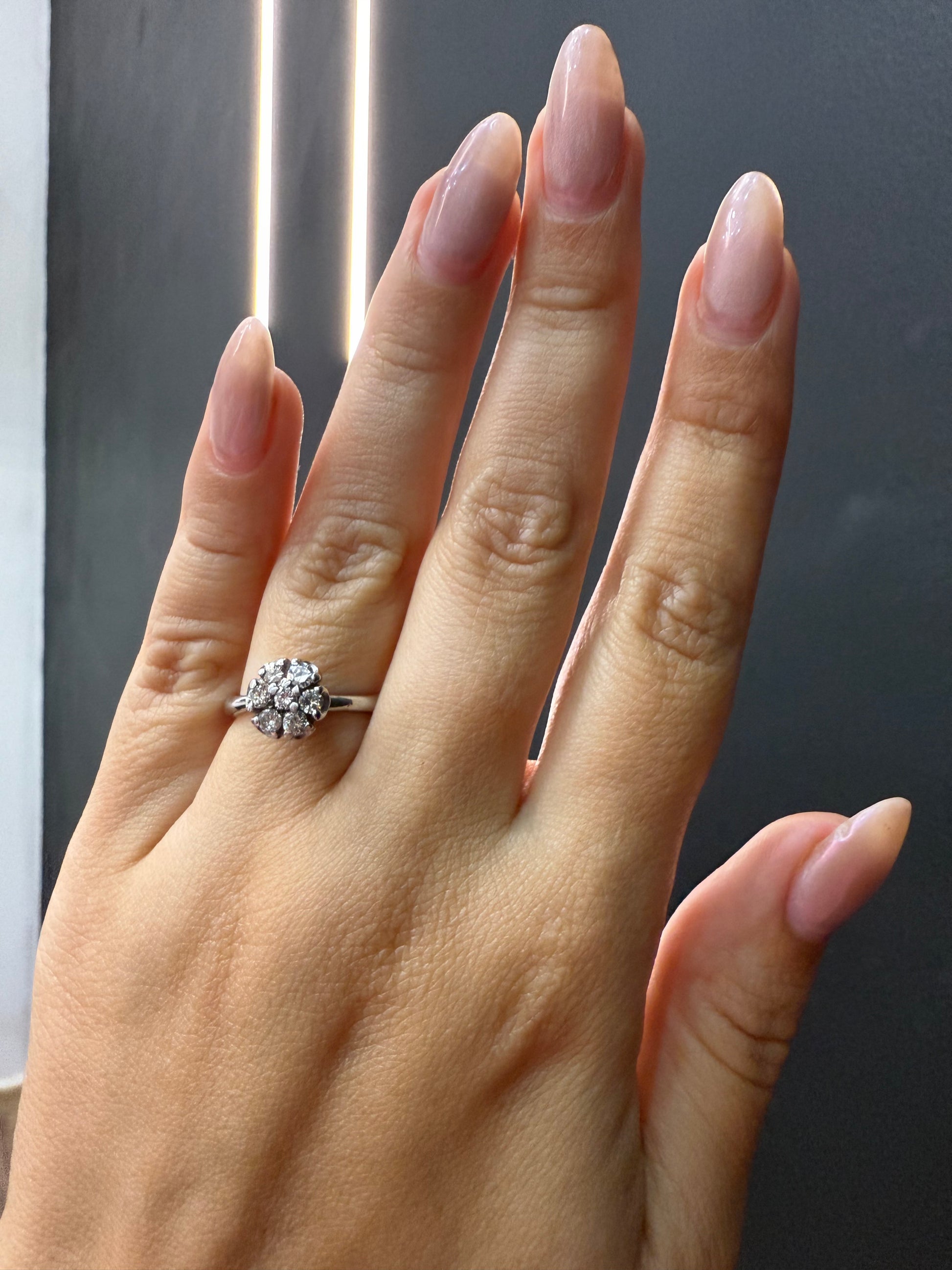 Oro Blanco 14k Redondo 0.35ct de Diamante Natural.                                                  Anillo Compromiso OF1620