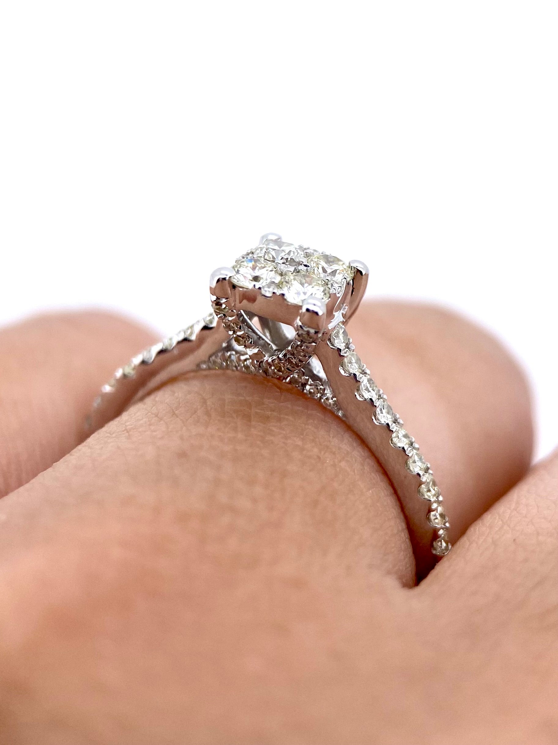 Oro Blanco 14k Princes 0.60ct  Diamante Natural.          Anillo OF2377