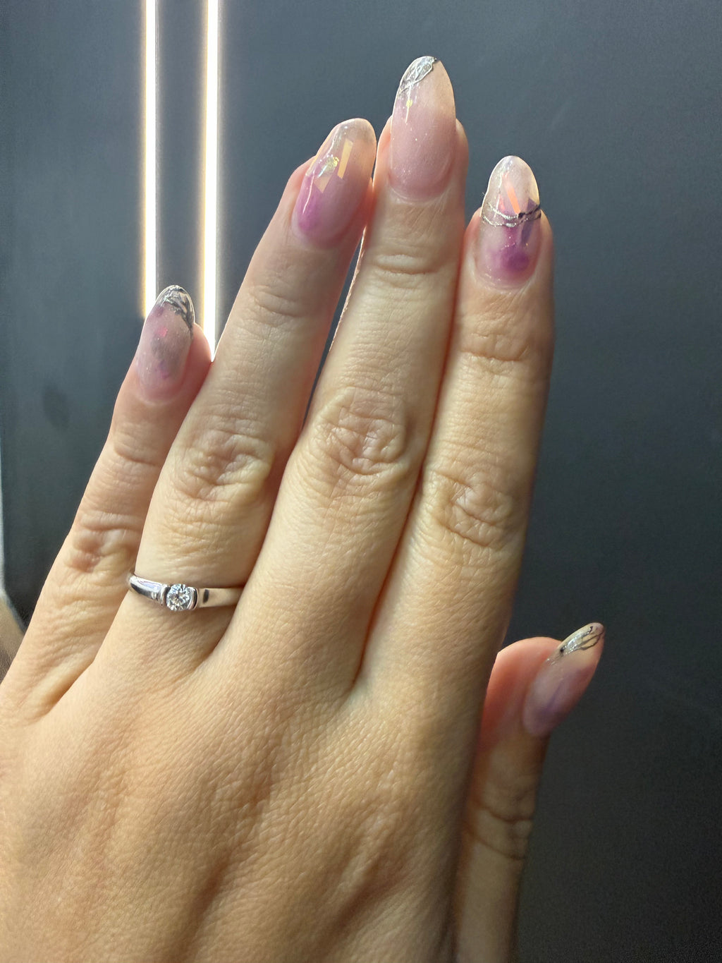 Oro Blanco 14k Redondo 0.17ct de Diamante Natural                                                  Anillo Compromiso OF2004