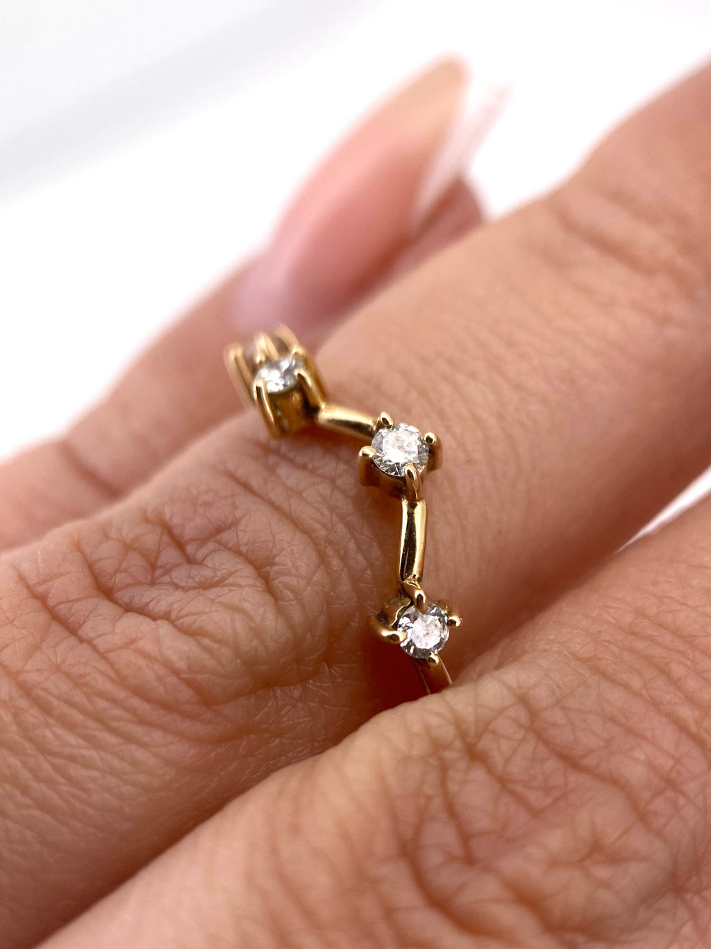 Churumbela con Diamantes Naturales Redondos 0.20ct Oro 14k Amarillo.            OF1478