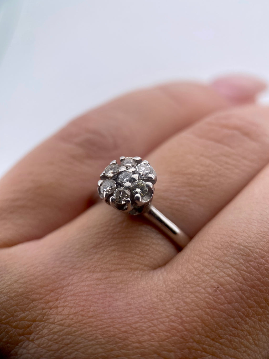 Oro Blanco 14k Redondo 0.35ct de Diamante Natural.                                                  Anillo Compromiso OF1620